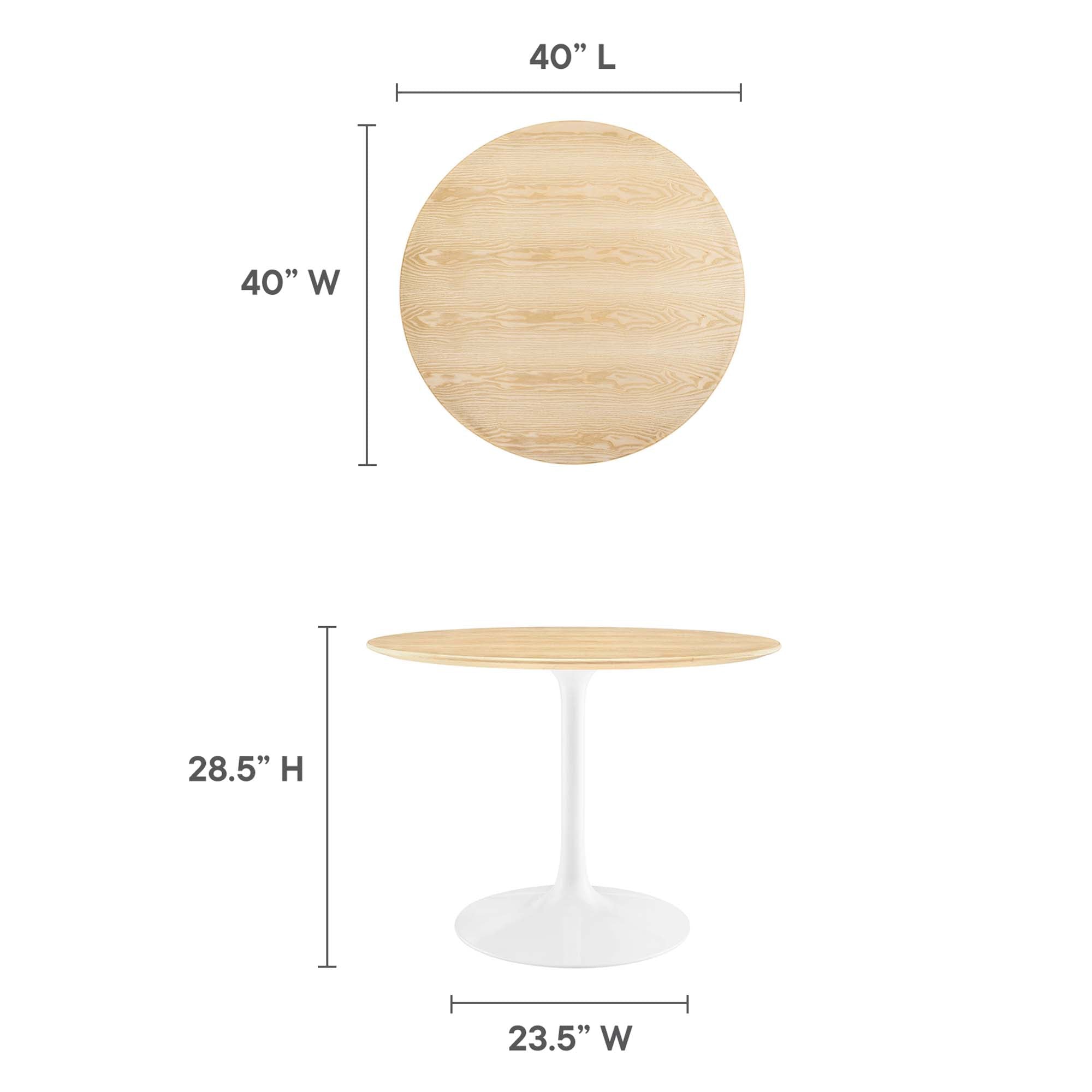 Lippa 40" Round Wood Grain Dining Table