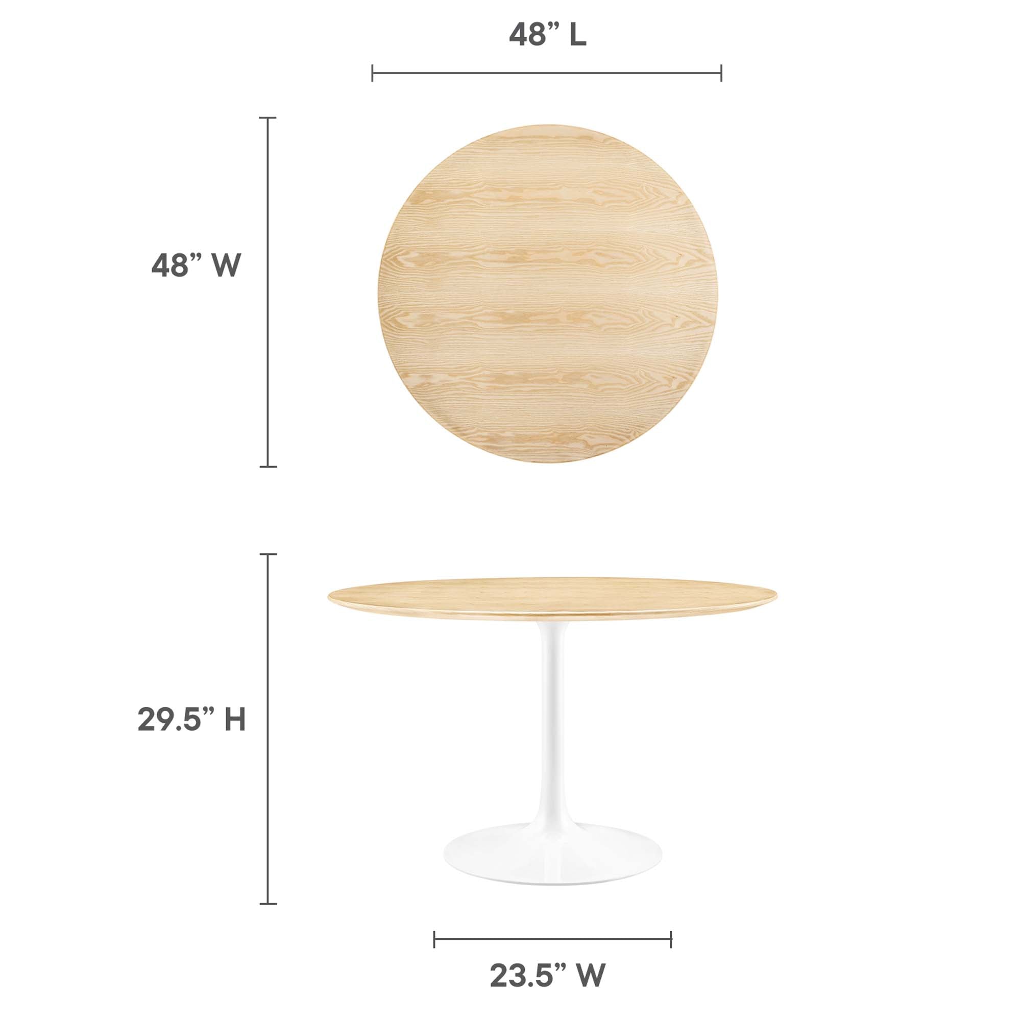 Lippa 48" Round Wood Grain Dining Table