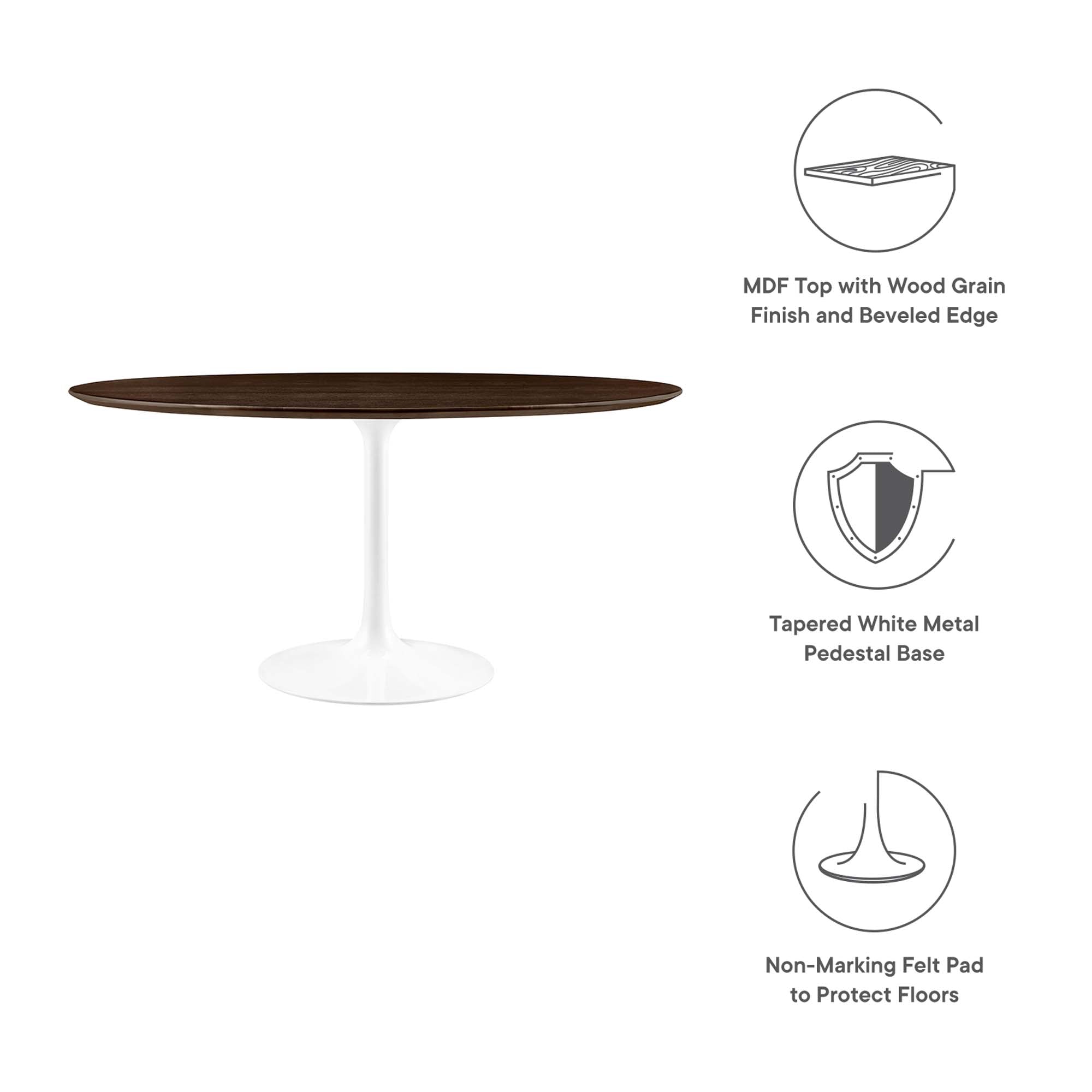 Lippa 60" Round Wood Grain Dining Table