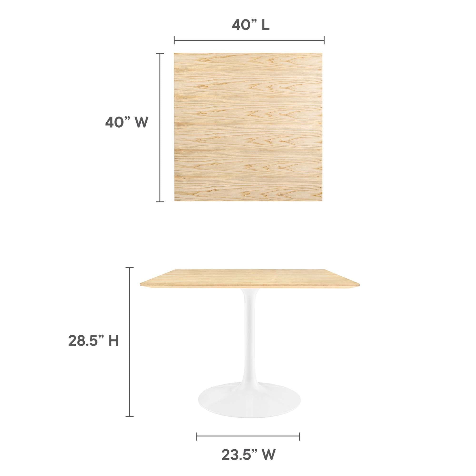 Lippa 40" Square Wood Grain Dining Table