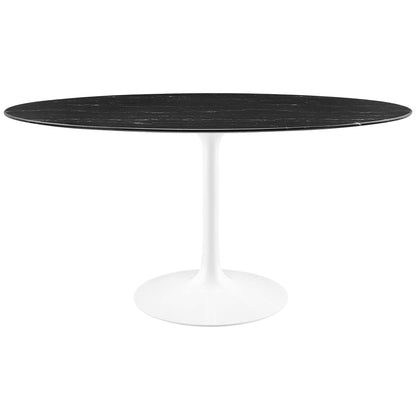 Lippa 60" Oval Artificial Marble Dining Table