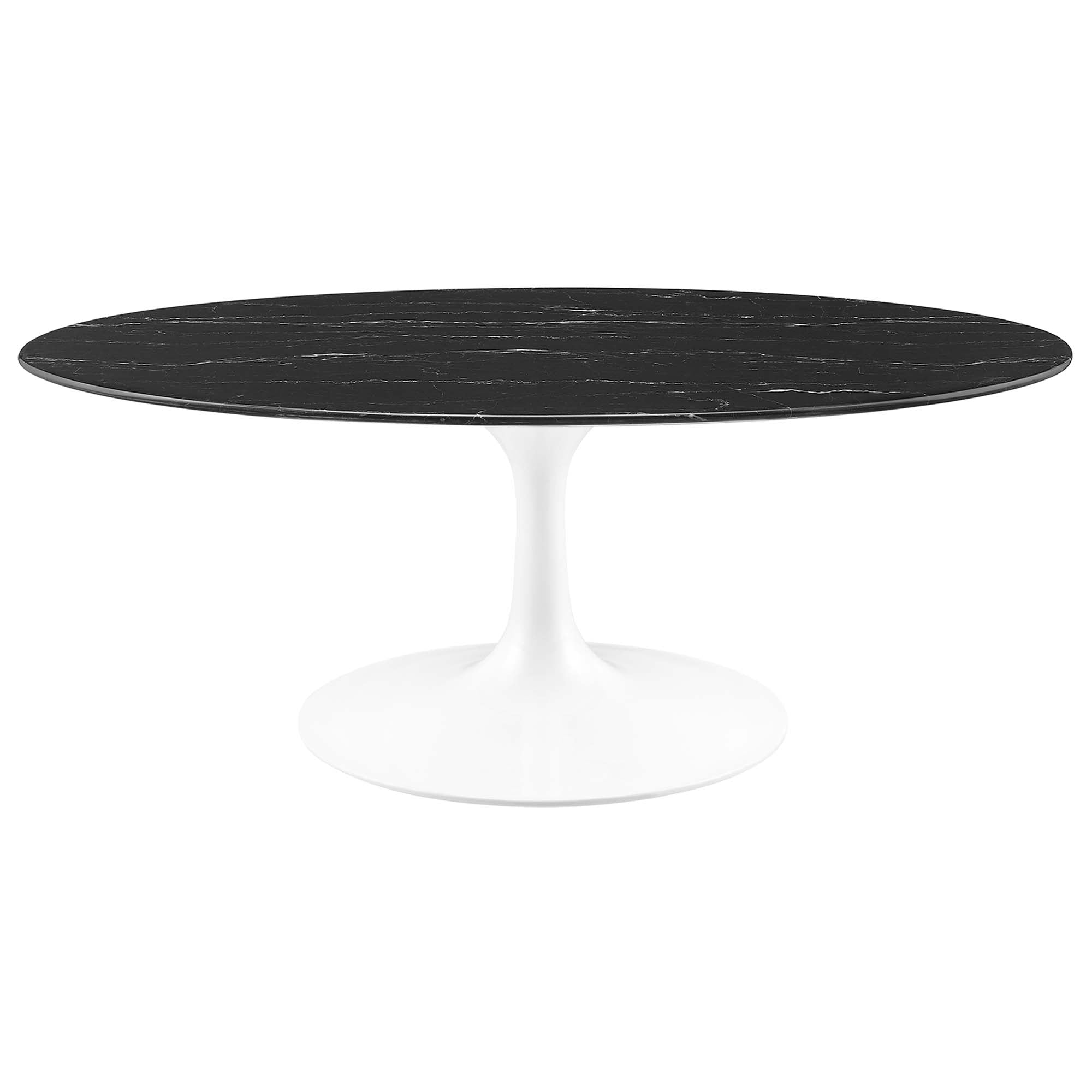 Lippa 42" Oval Artificial Marble Coffee Table