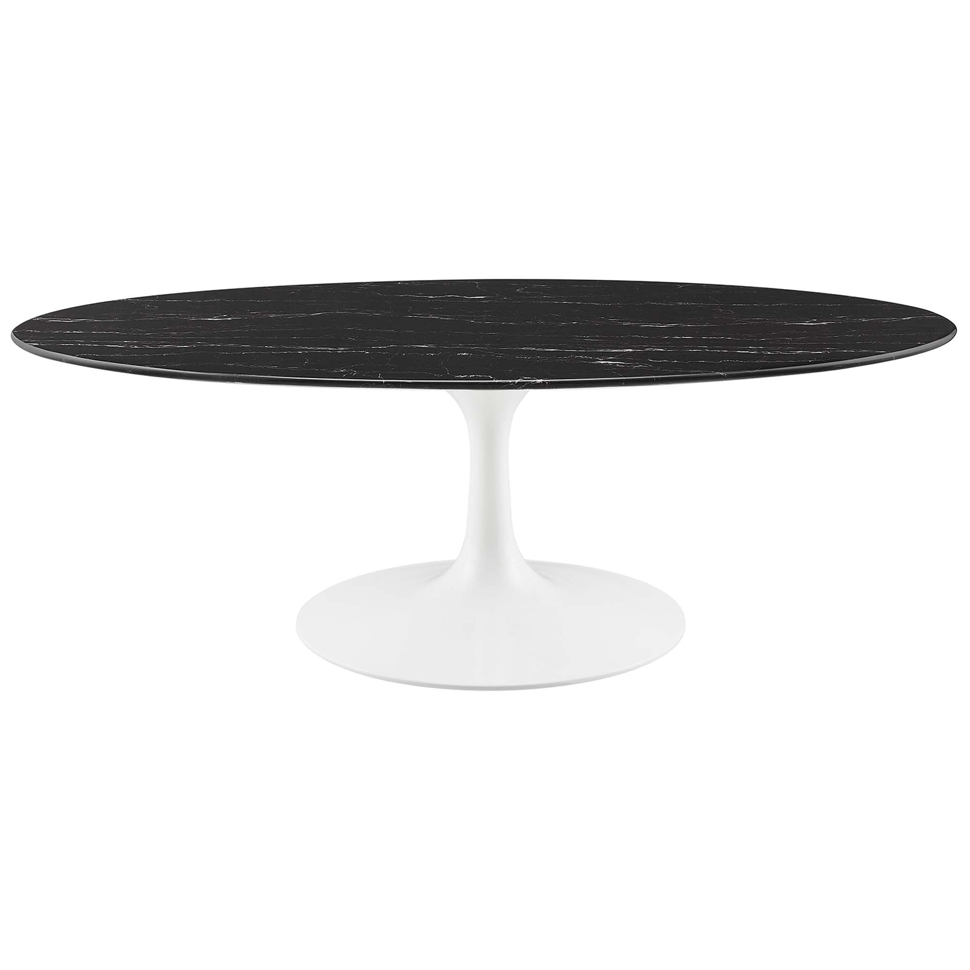 Lippa 48" Oval Artificial Marble Coffee Table