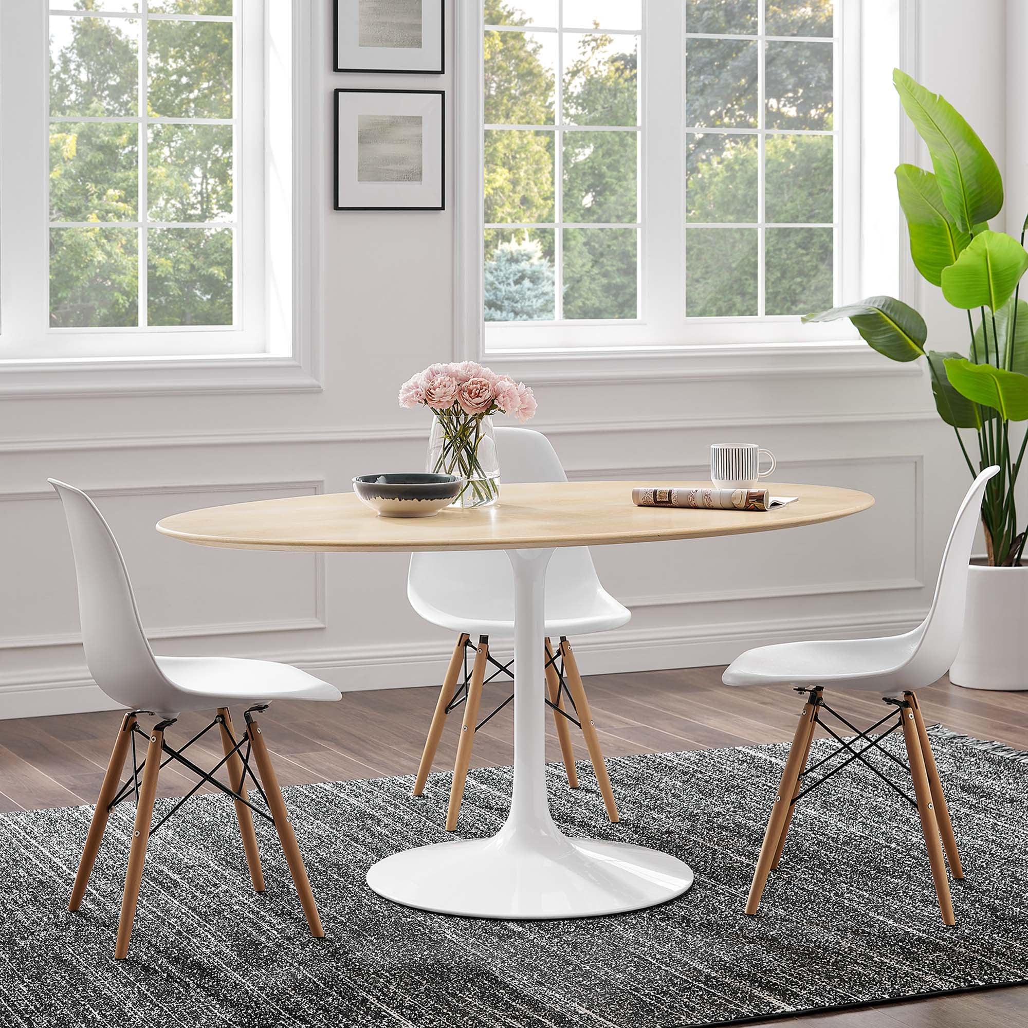 Lippa 60" Oval Natural Wood Grain Dining Table