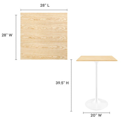 Lippa 28" Square Wood Grain Bar Table