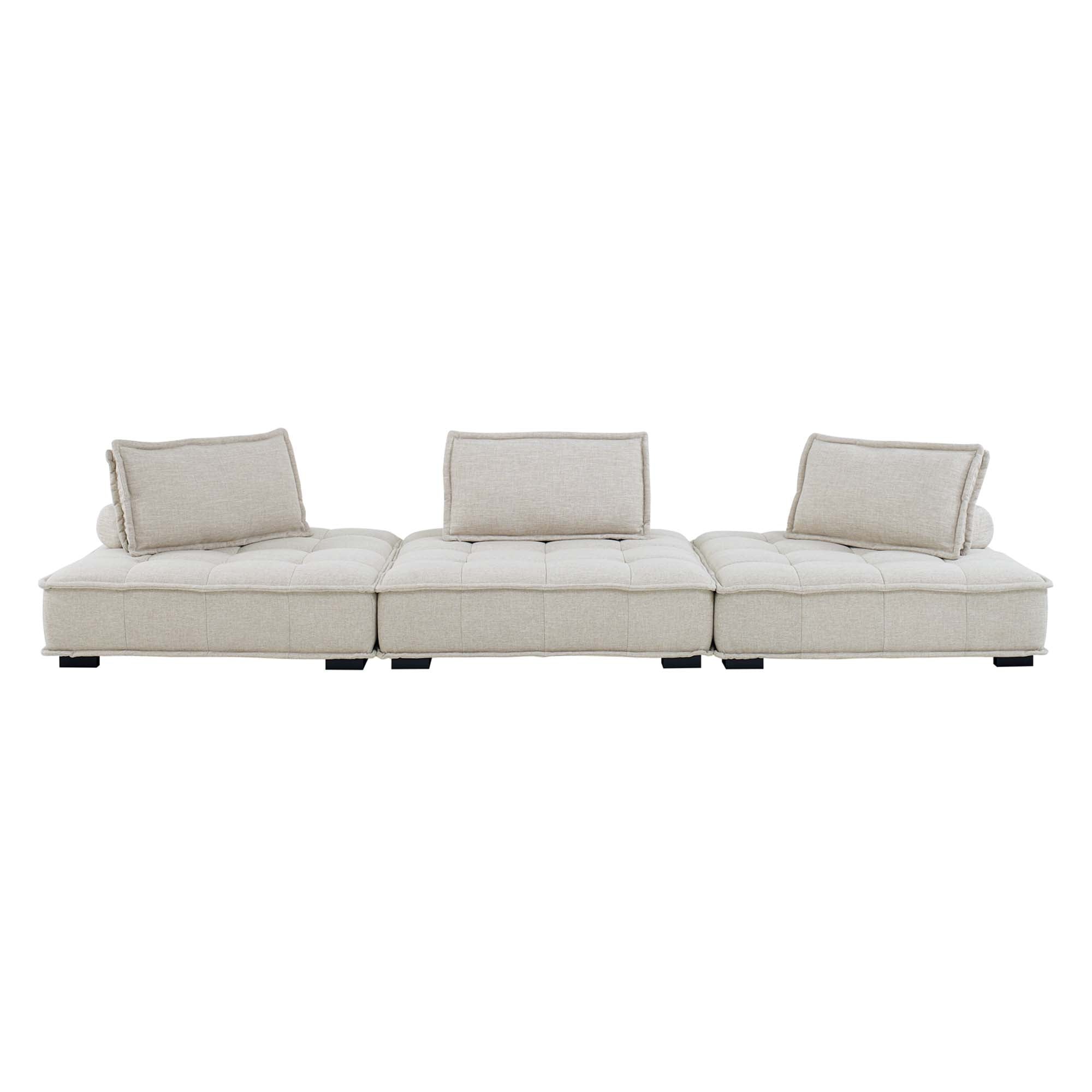 Saunter Tufted Fabric Fabric 3-Piece Sofa