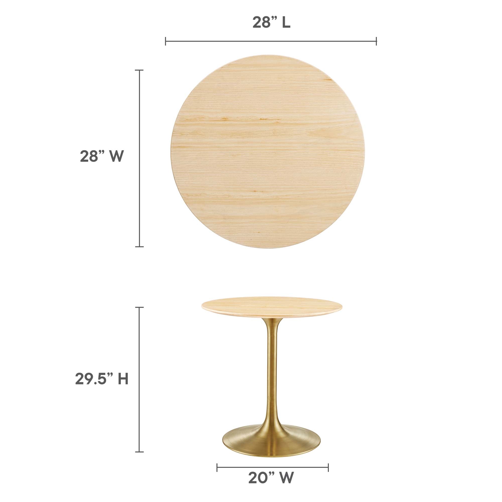 Lippa 28" Round Wood Grain Dining Table