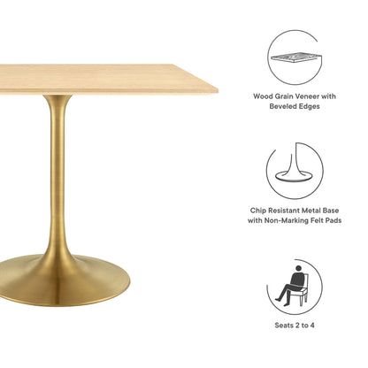 Lippa 36" Square Wood Dining Table  