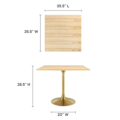 Lippa 36" Square Wood Dining Table  