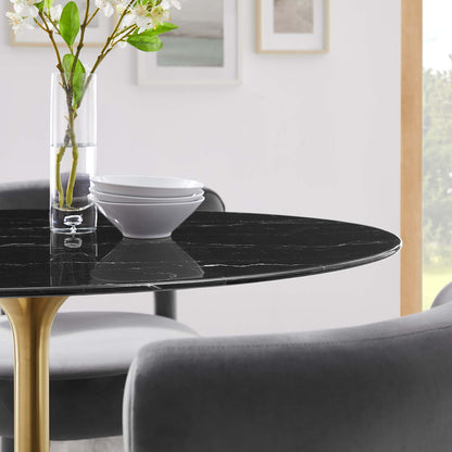 Lippa 42" Oval Artificial Marble Dining Table