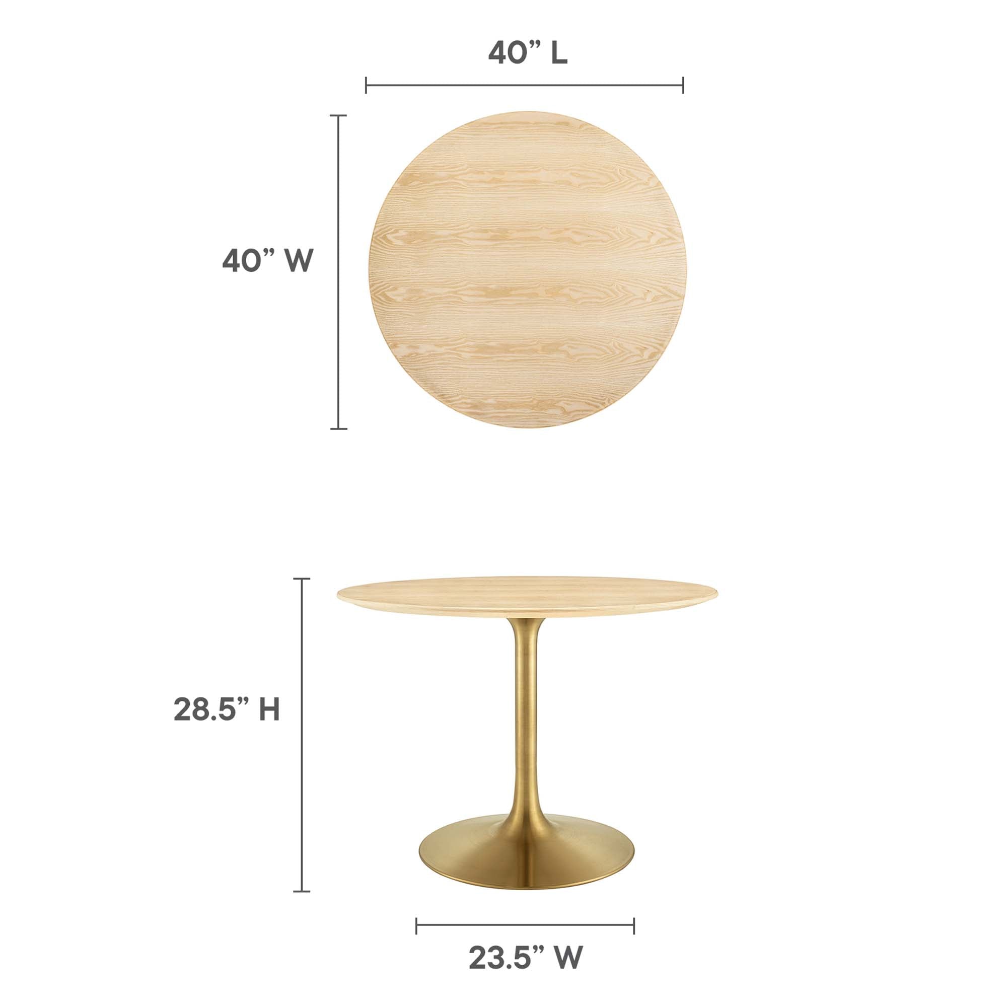 Lippa 40" Wood Dining Table