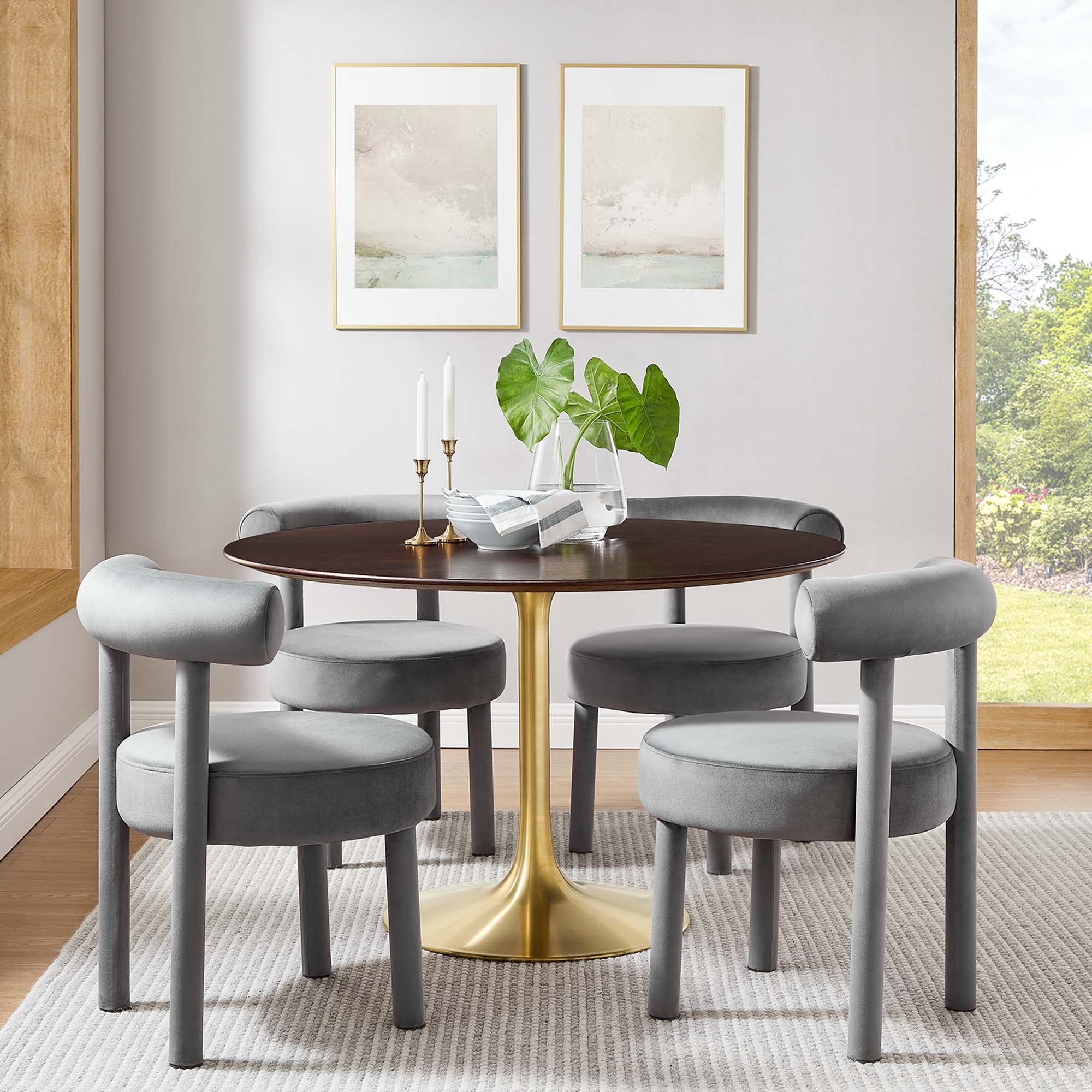 Lippa 48" Round Wood Grain Dining Table