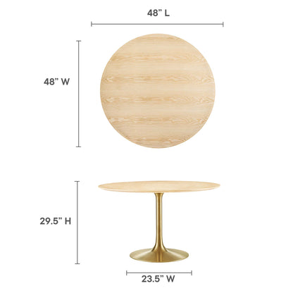 Lippa 48" Round Wood Grain Dining Table