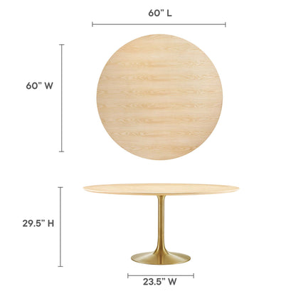 Lippa 60" Round Wood Grain Dining Table