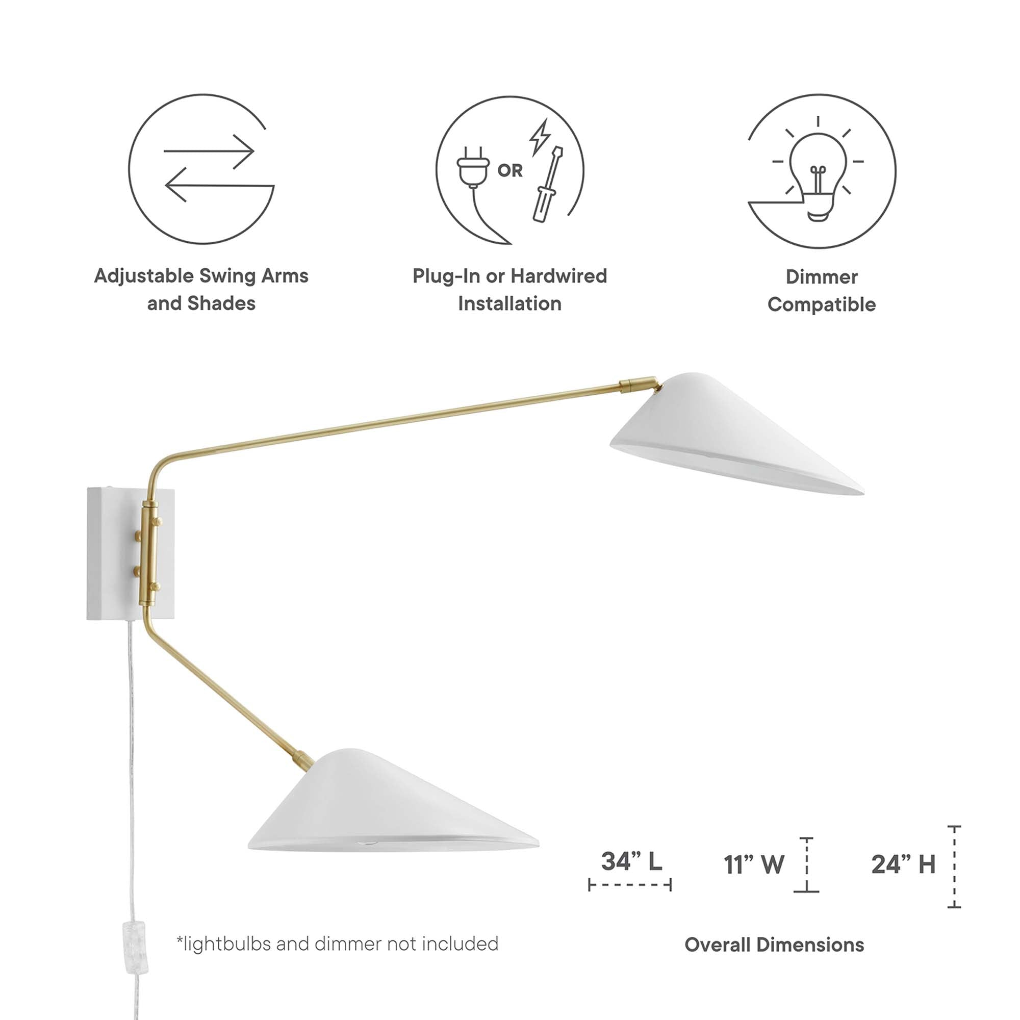 Journey 2-Light Swing Arm Wall Sconce