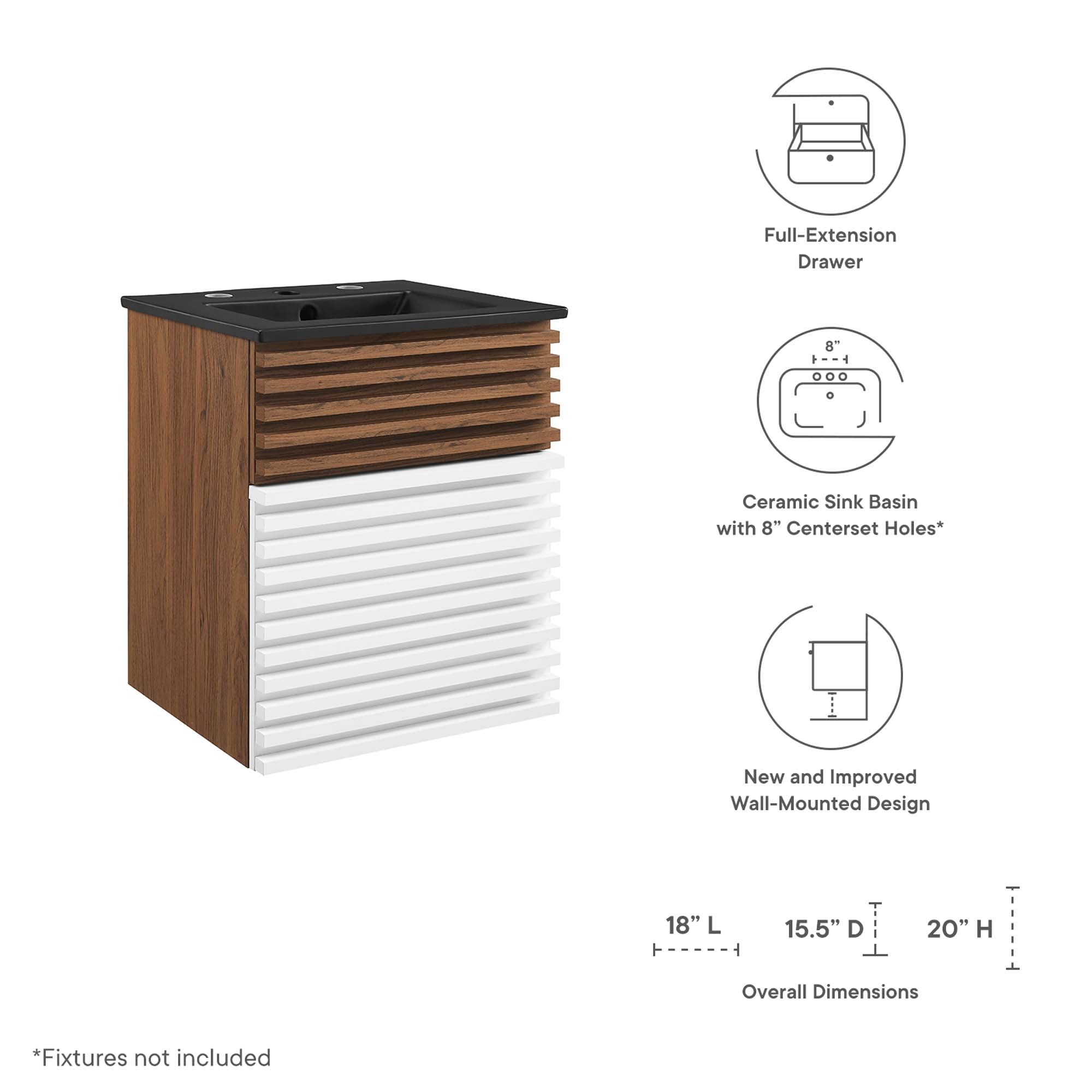 Render 18" Wall-Mount Bathroom Vanity