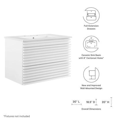 Render 30" Wall-Mount Bathroom Vanity