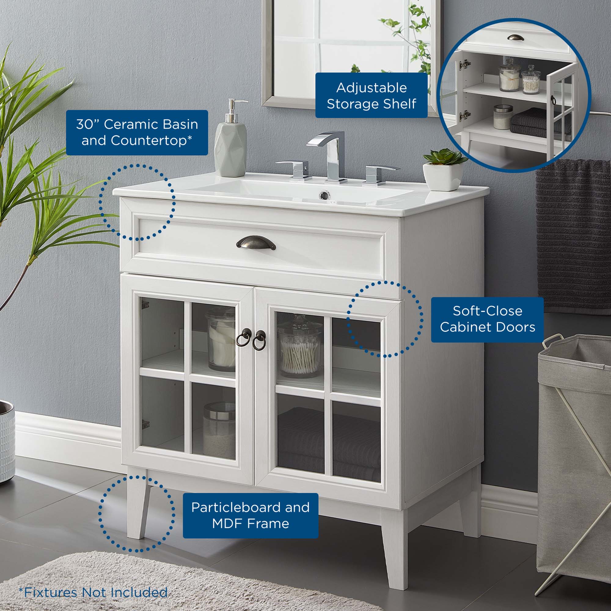 Isle 30" Bathroom Vanity Cabinet