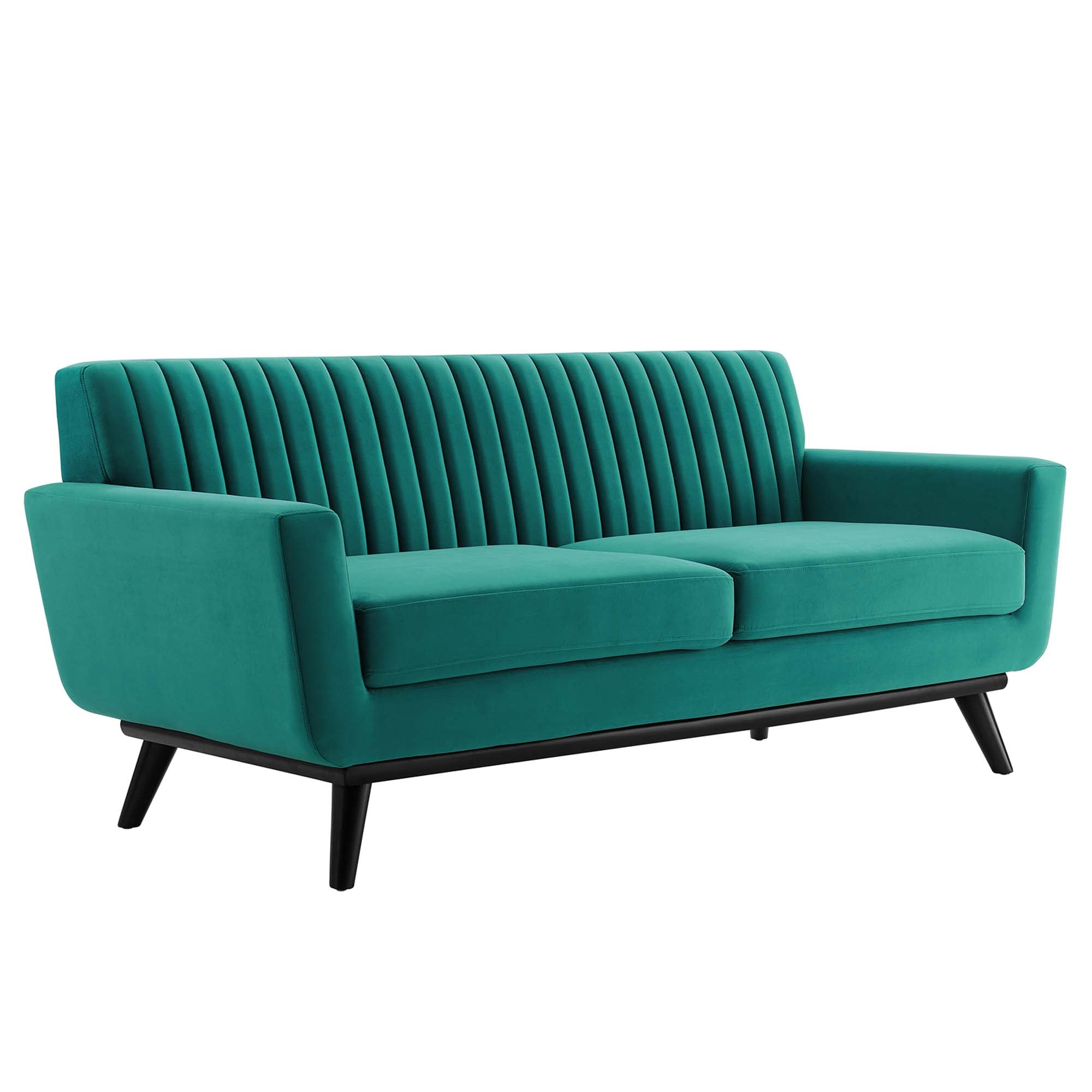 Engage Channel Tufted Performance Velvet Loveseat