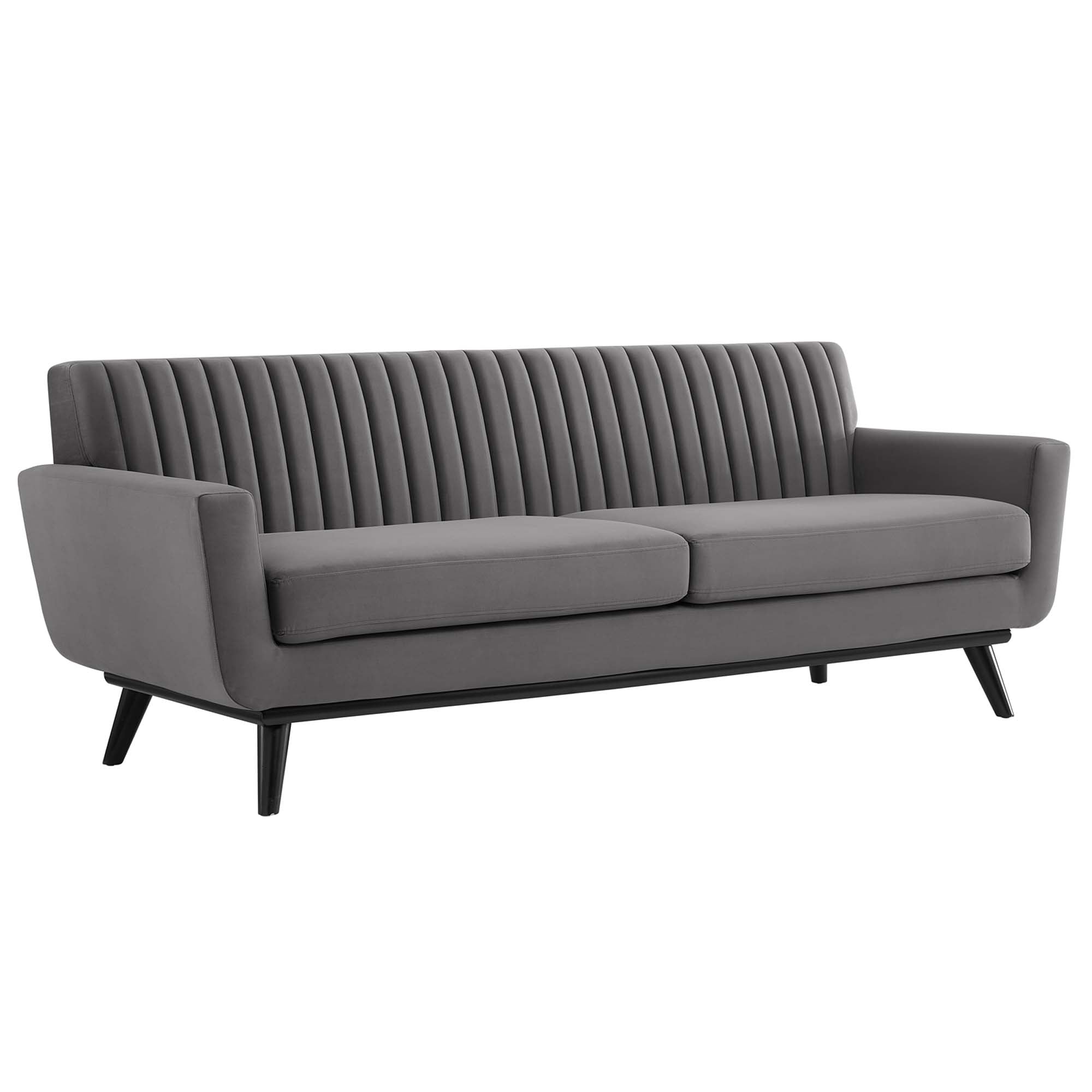 Engage Channel Tufted Performance Velvet Sofa