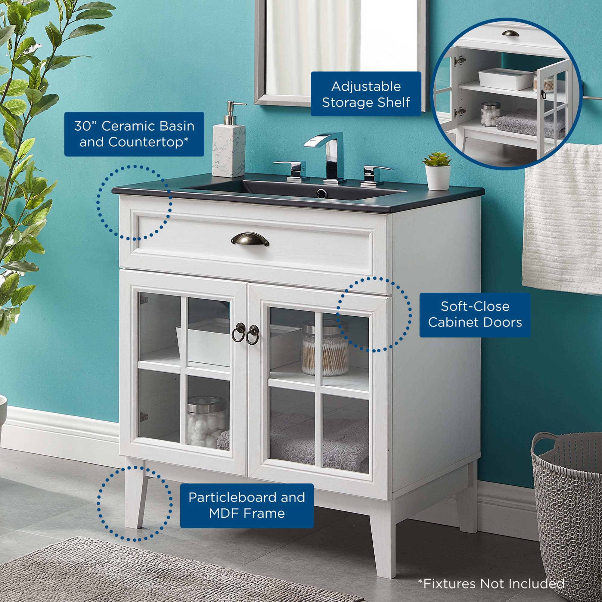 Isle 30" Bathroom Vanity Cabinet