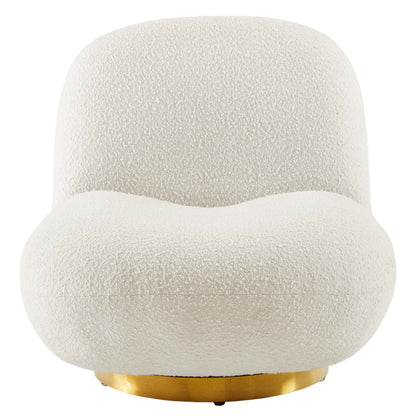 Kindred Boucle Upholstered Upholstered Fabric Swivel Chair