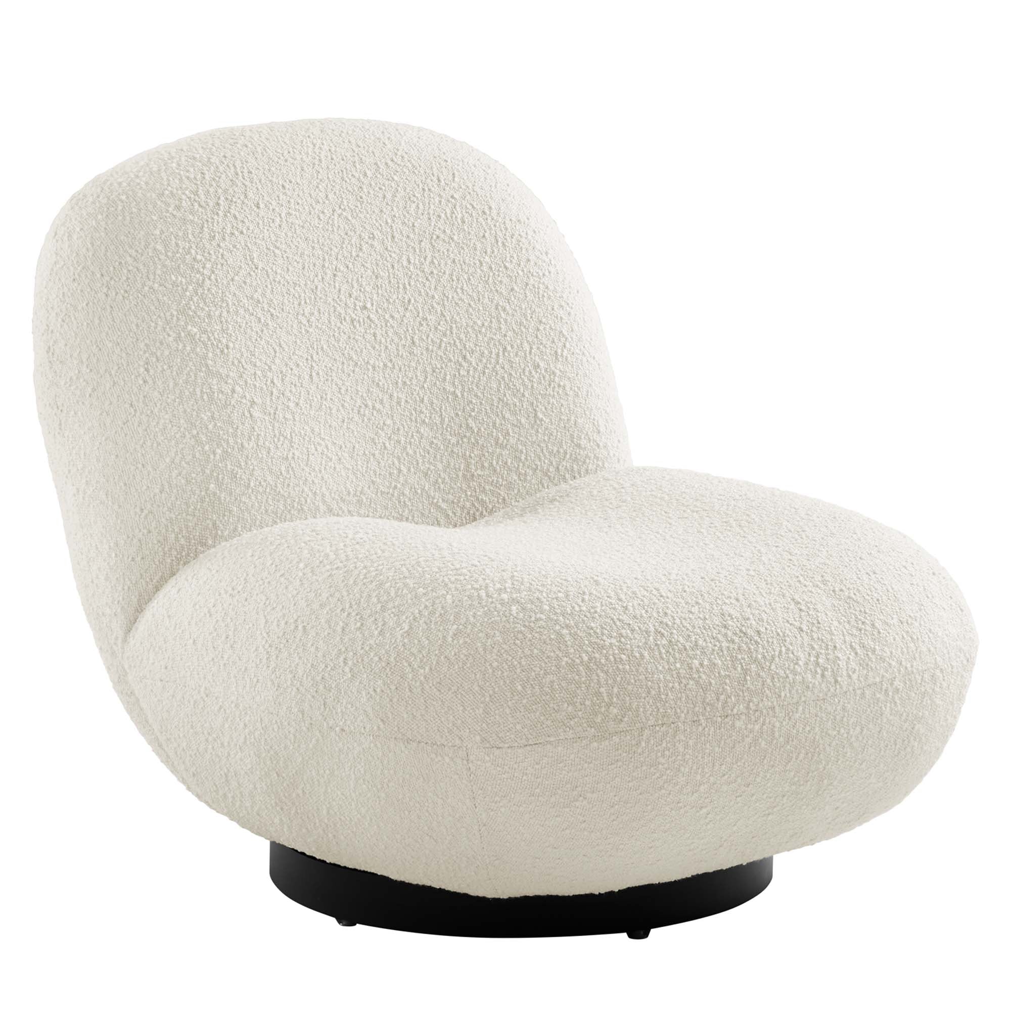 Kindred Boucle Upholstered Upholstered Fabric Swivel Chair