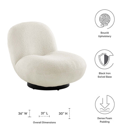Kindred Boucle Upholstered Upholstered Fabric Swivel Chair
