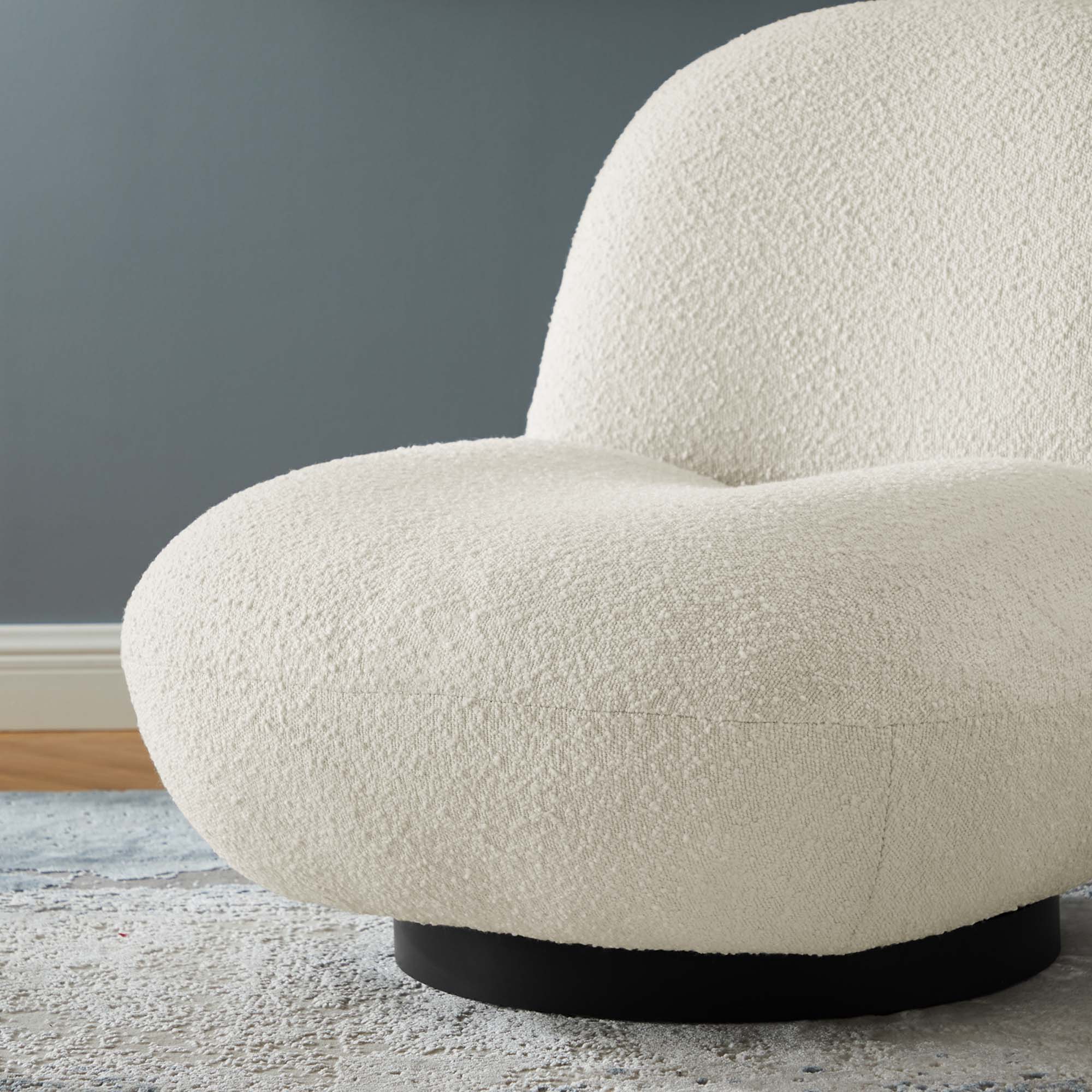 Kindred Boucle Upholstered Upholstered Fabric Swivel Chair