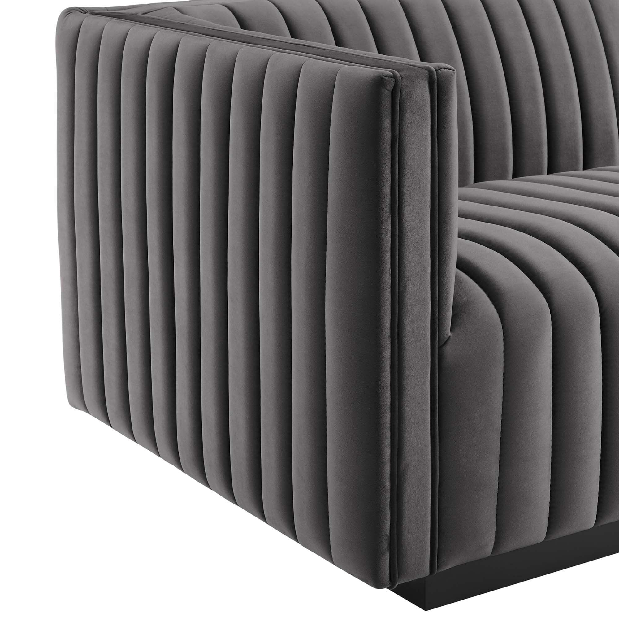 Conjure Channel Tufted Performance Velvet Left-Arm Chair