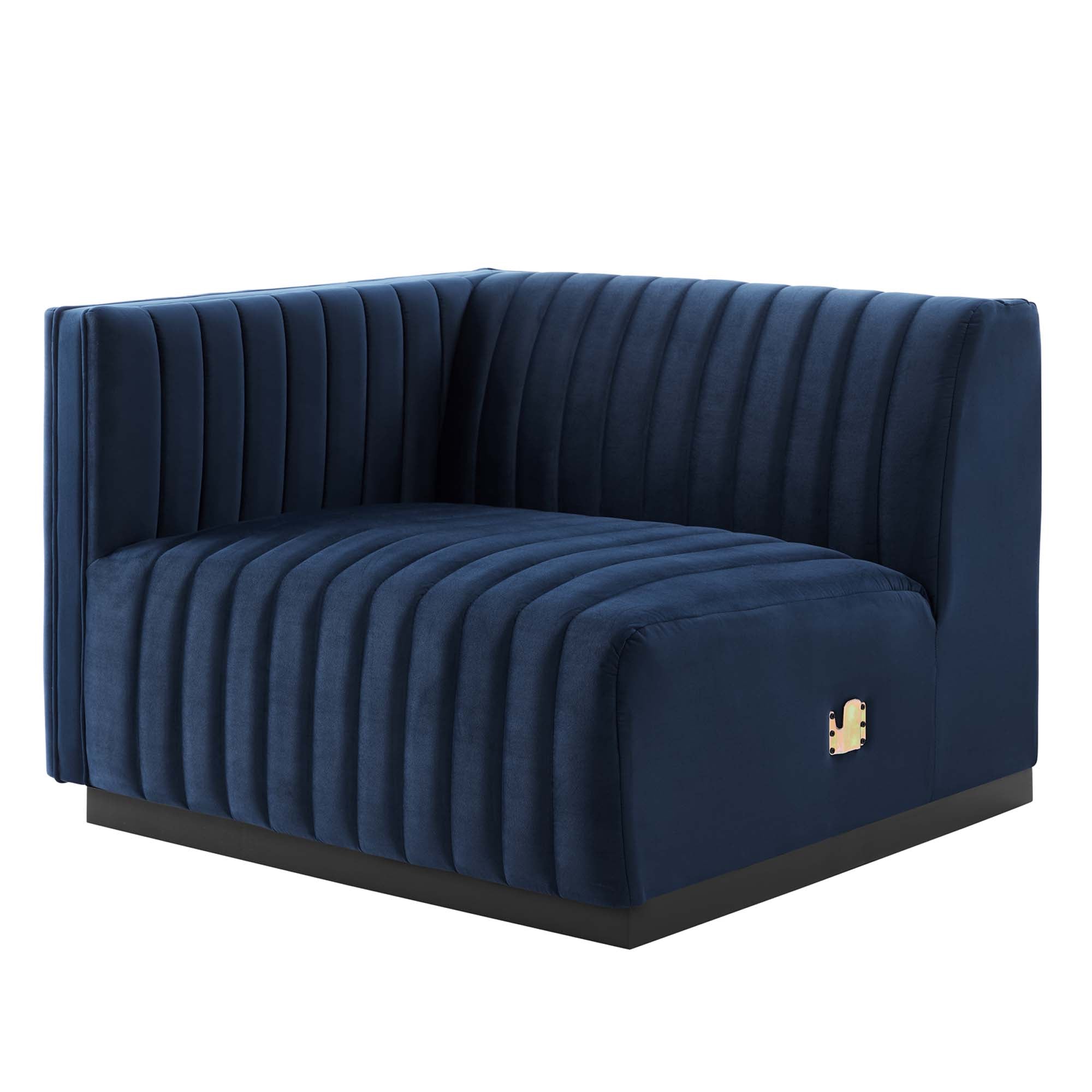 Conjure Channel Tufted Performance Velvet Left-Arm Chair