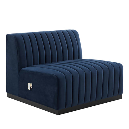 Conjure Channel Tufted Performance Velvet Armless Chair