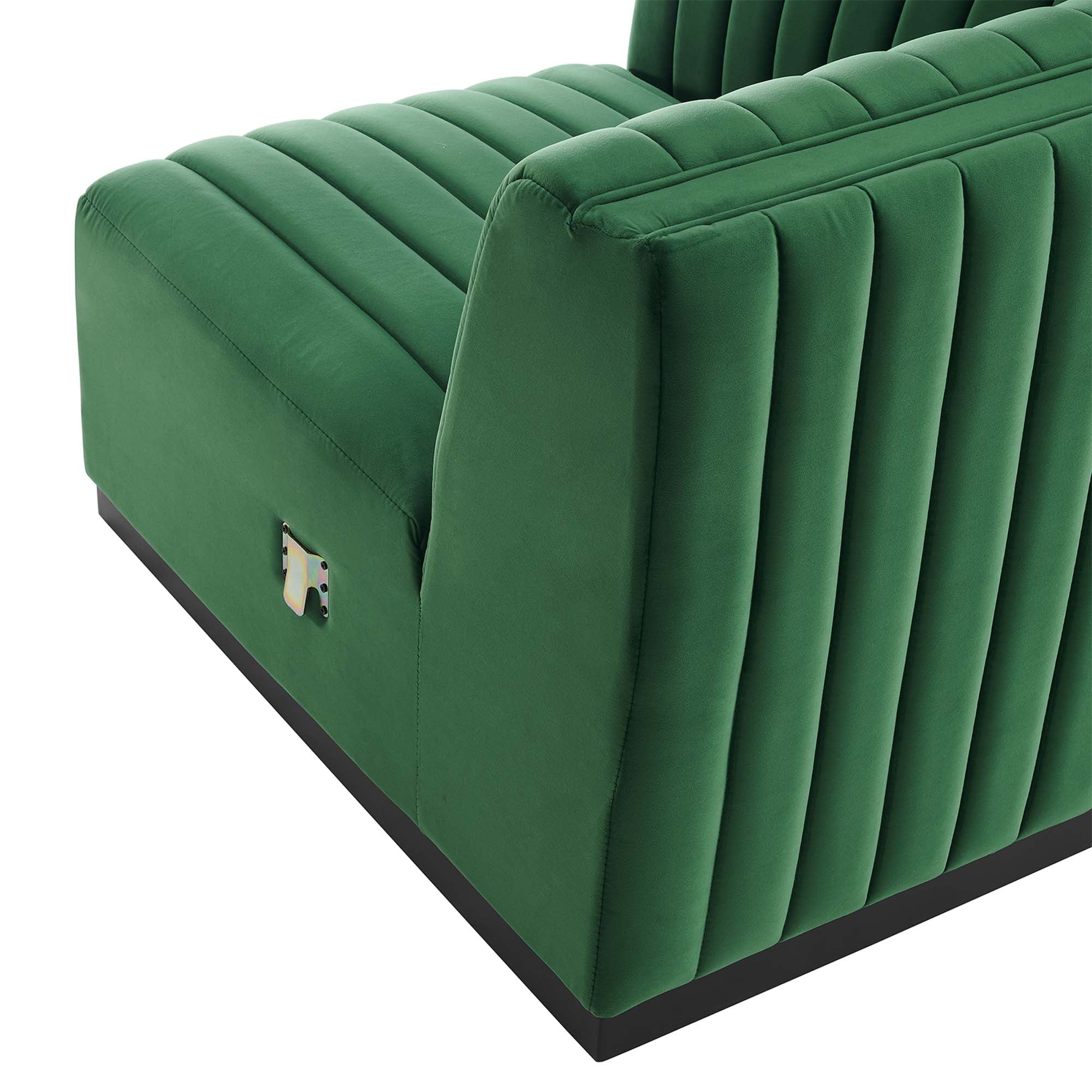 Conjure Channel Tufted Performance Velvet Left Corner Chair