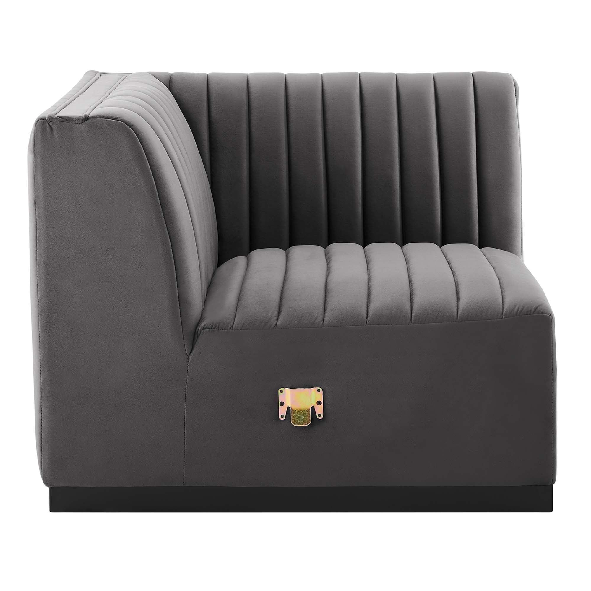 Conjure Channel Tufted Performance Velvet Left Corner Chair