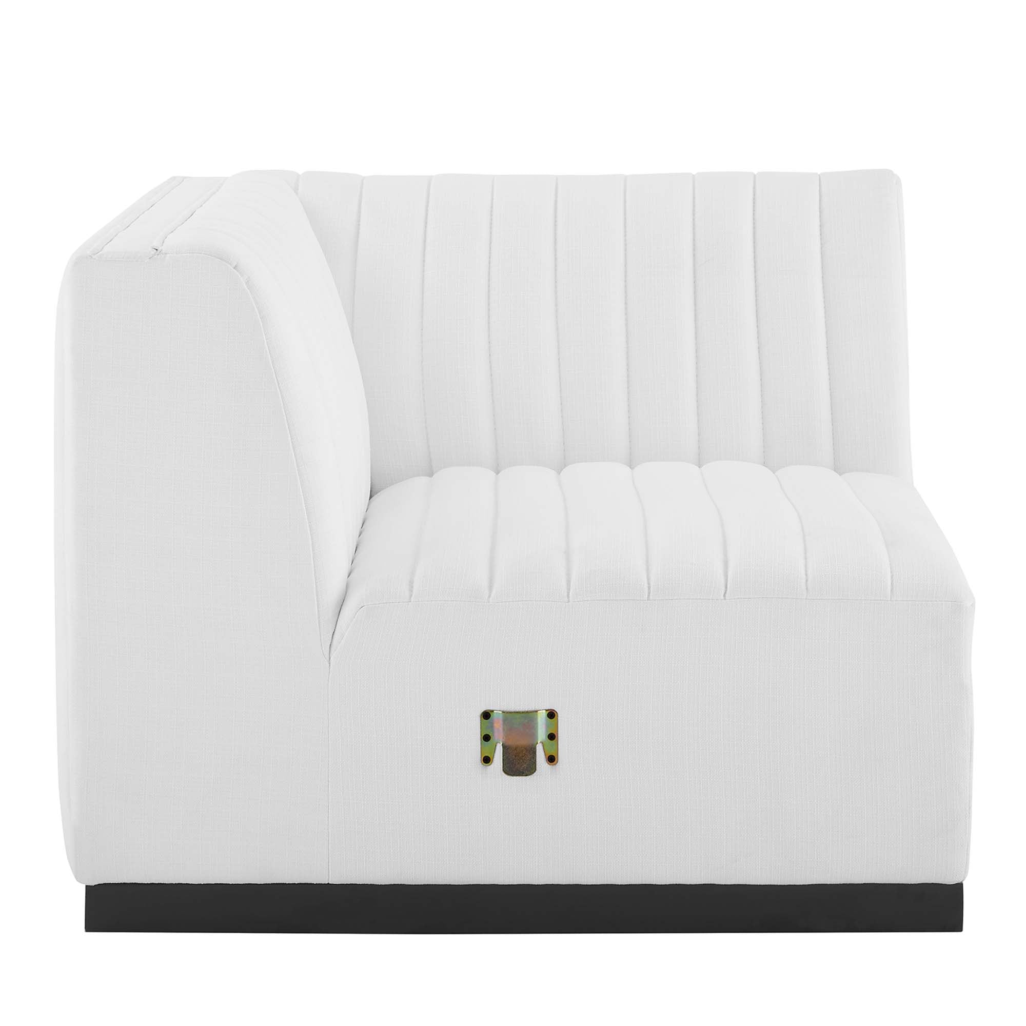 Conjure Channel Tufted Upholstered Fabric Left Corner Chair