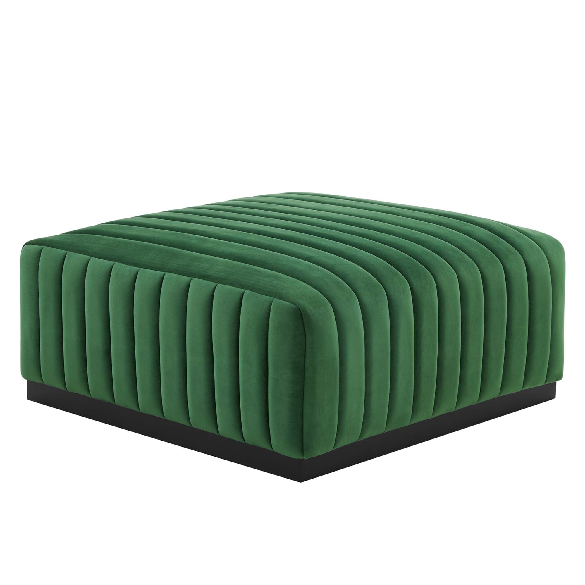 Conjure Channel Tufted Performance Velvet Ottoman