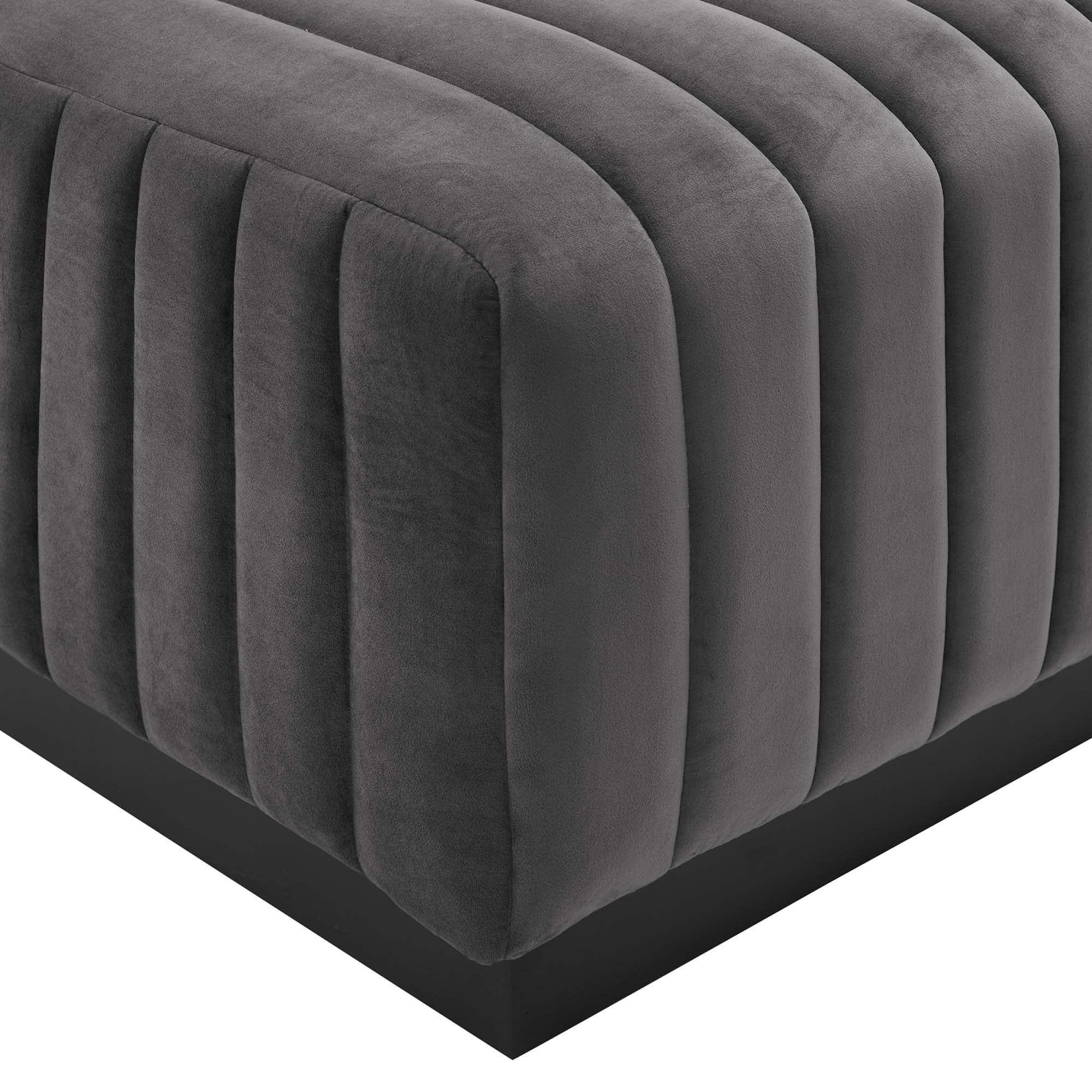 Conjure Channel Tufted Performance Velvet Ottoman