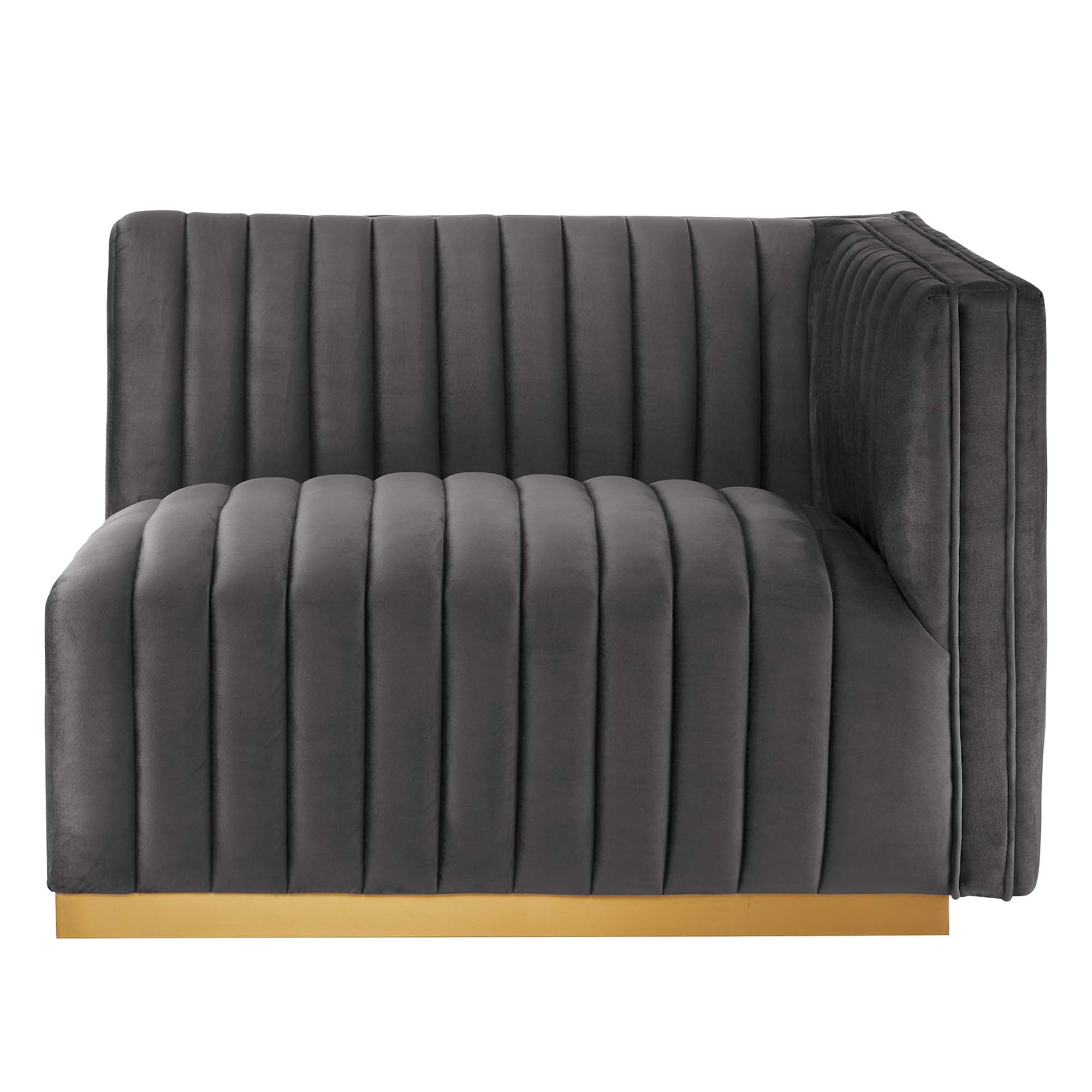 Conjure Channel Tufted Performance Velvet Right-Arm Chair