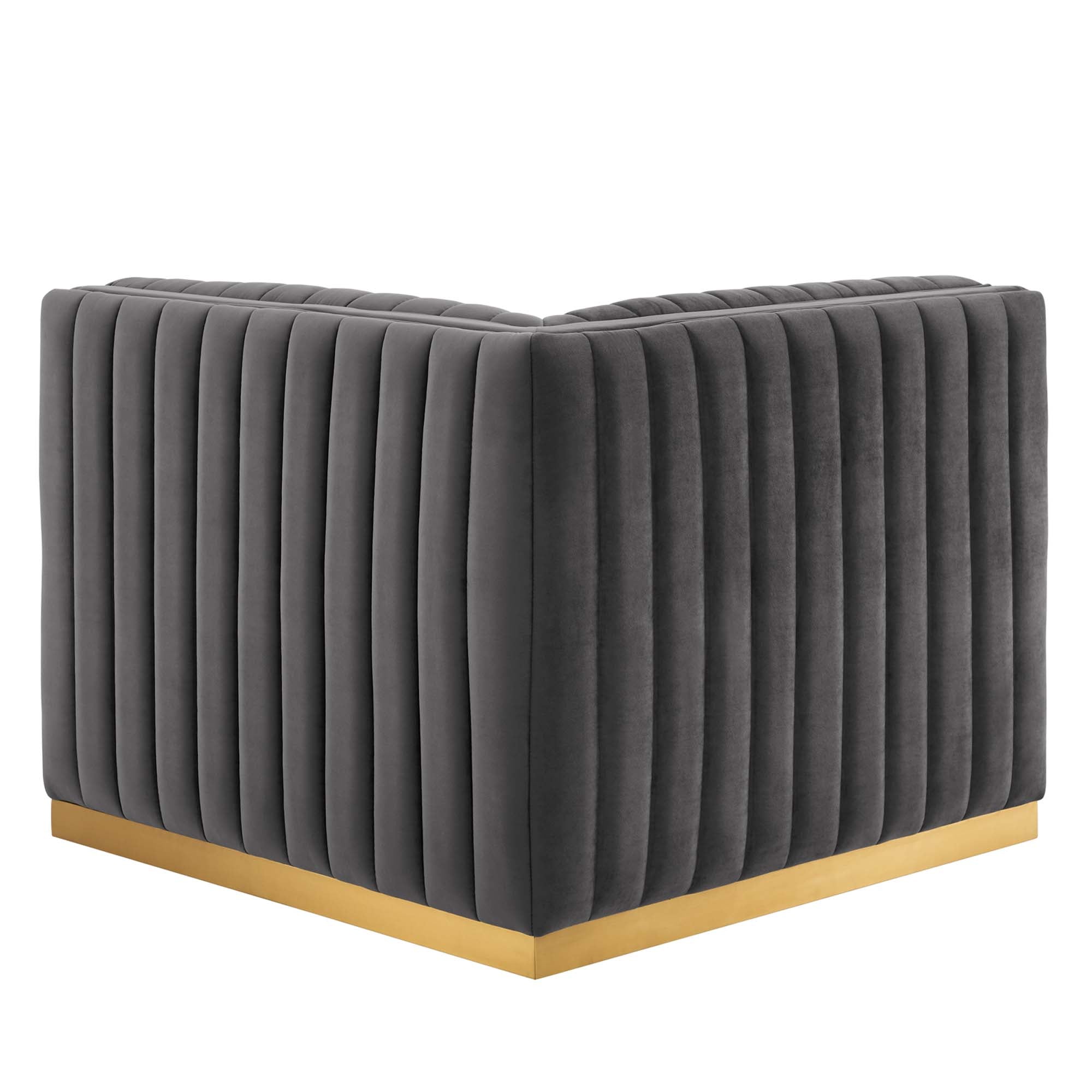 Conjure Channel Tufted Performance Velvet Left Corner Chair