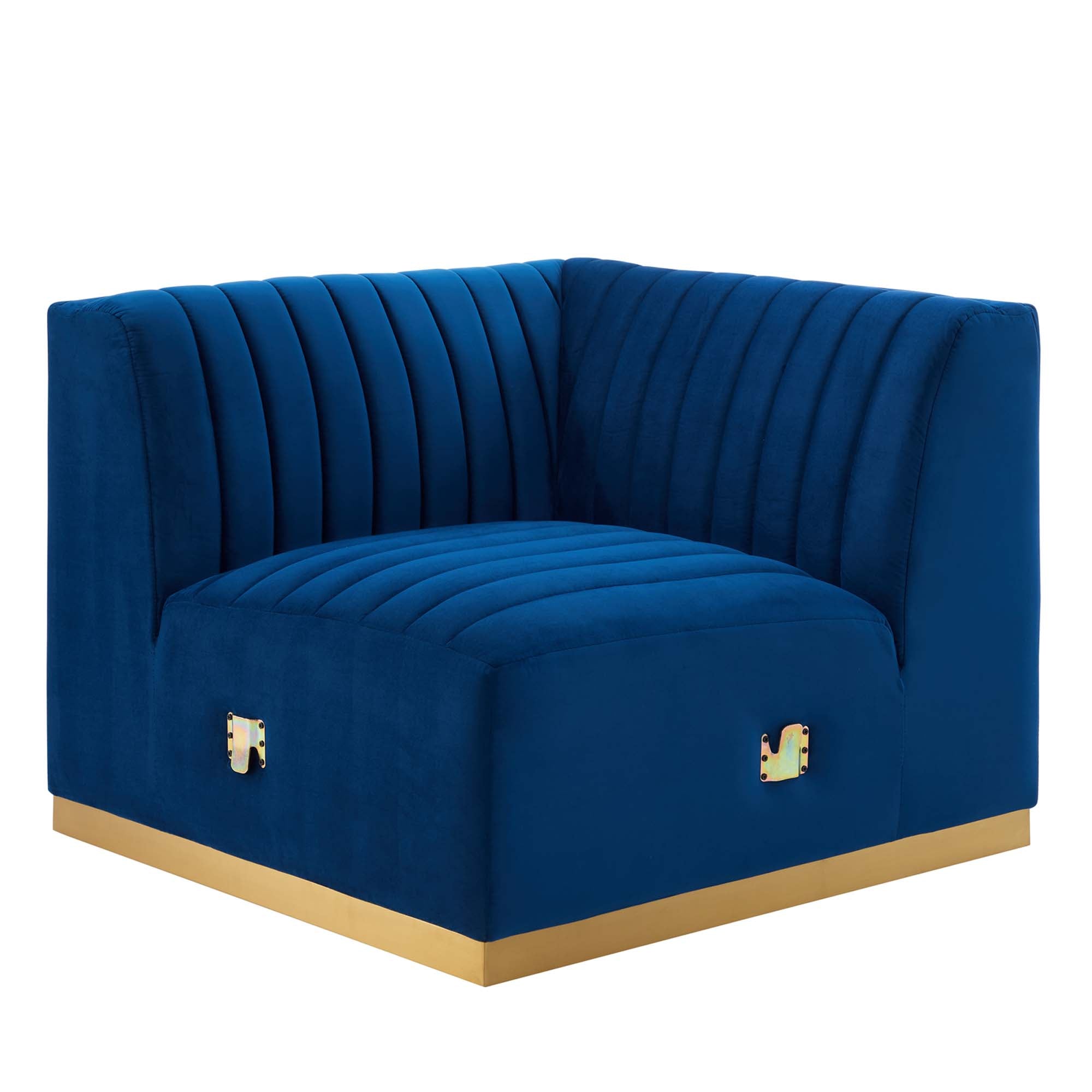 Conjure Channel Tufted Performance Velvet Left Corner Chair