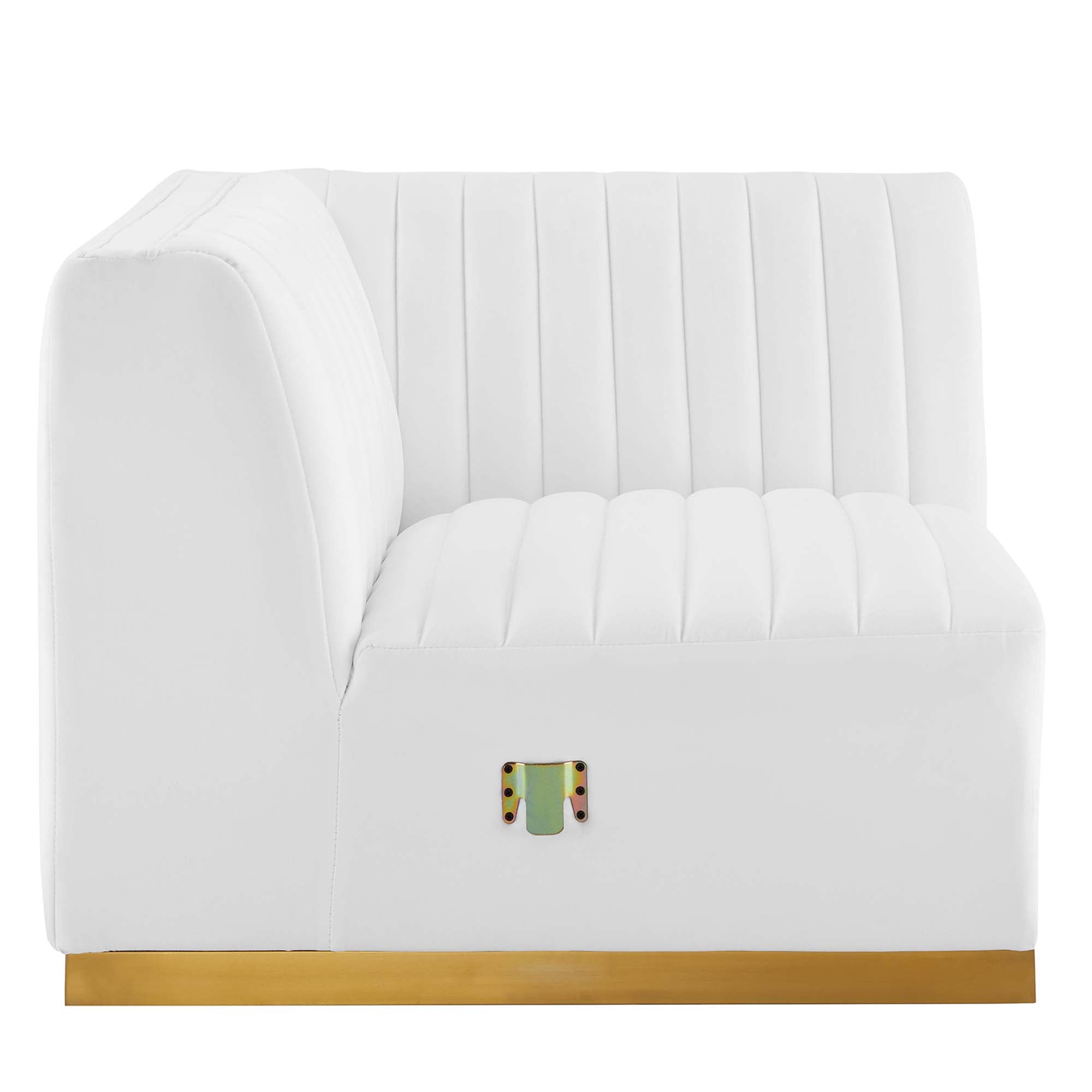 Conjure Channel Tufted Performance Velvet Left Corner Chair