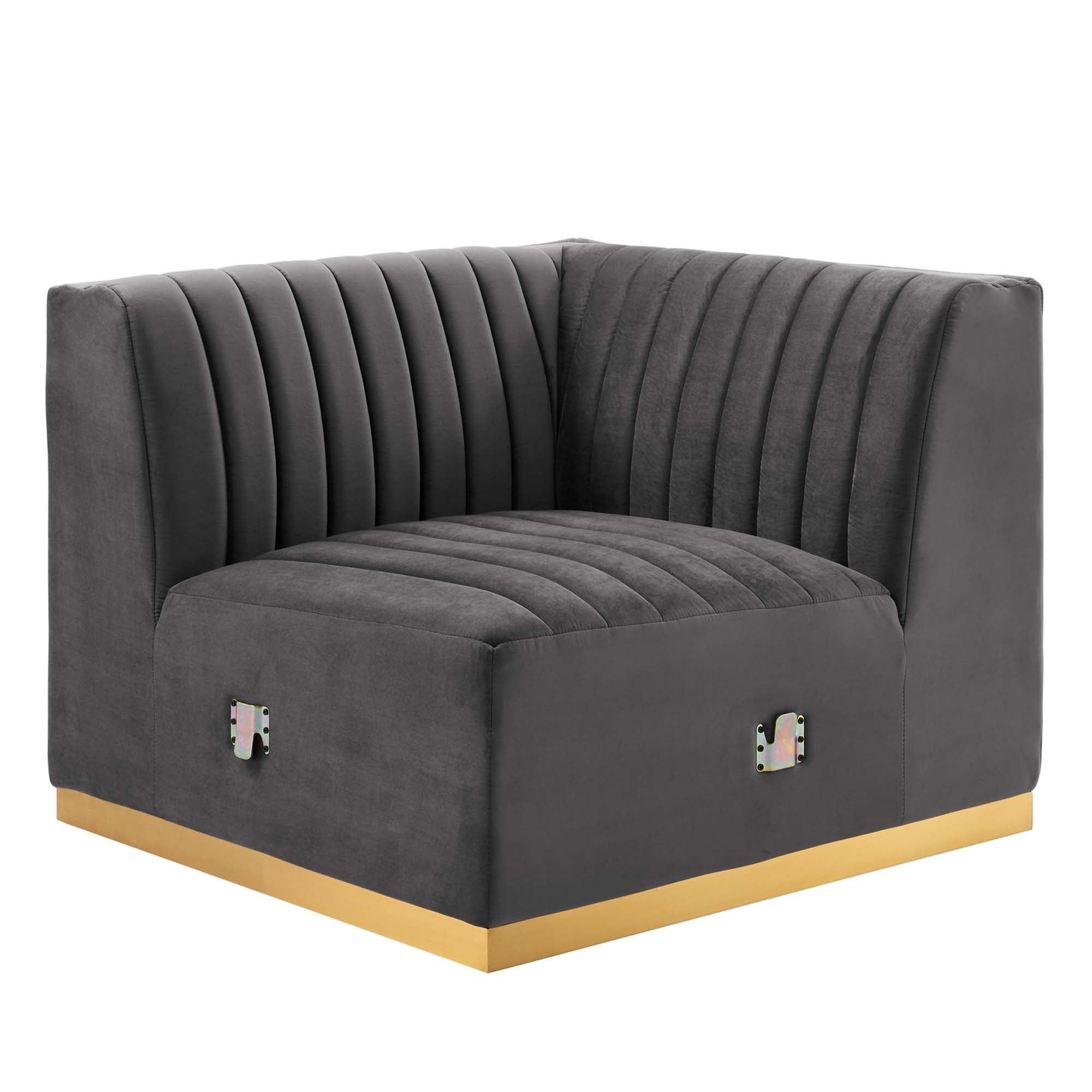 Conjure Channel Tufted Performance Velvet Right Corner Chair