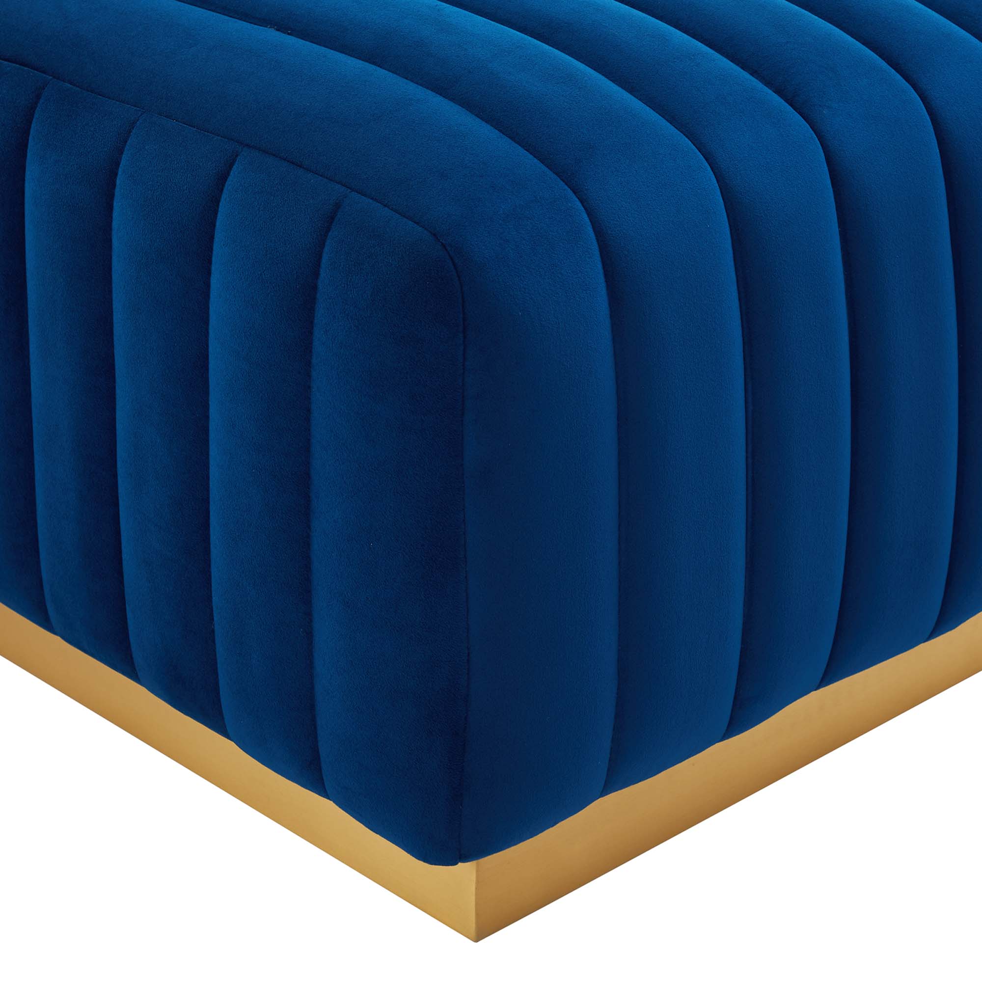 Conjure Channel Tufted Performance Velvet Ottoman