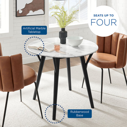 Gallant 36" Round Performance Artificial Marble Dining Table