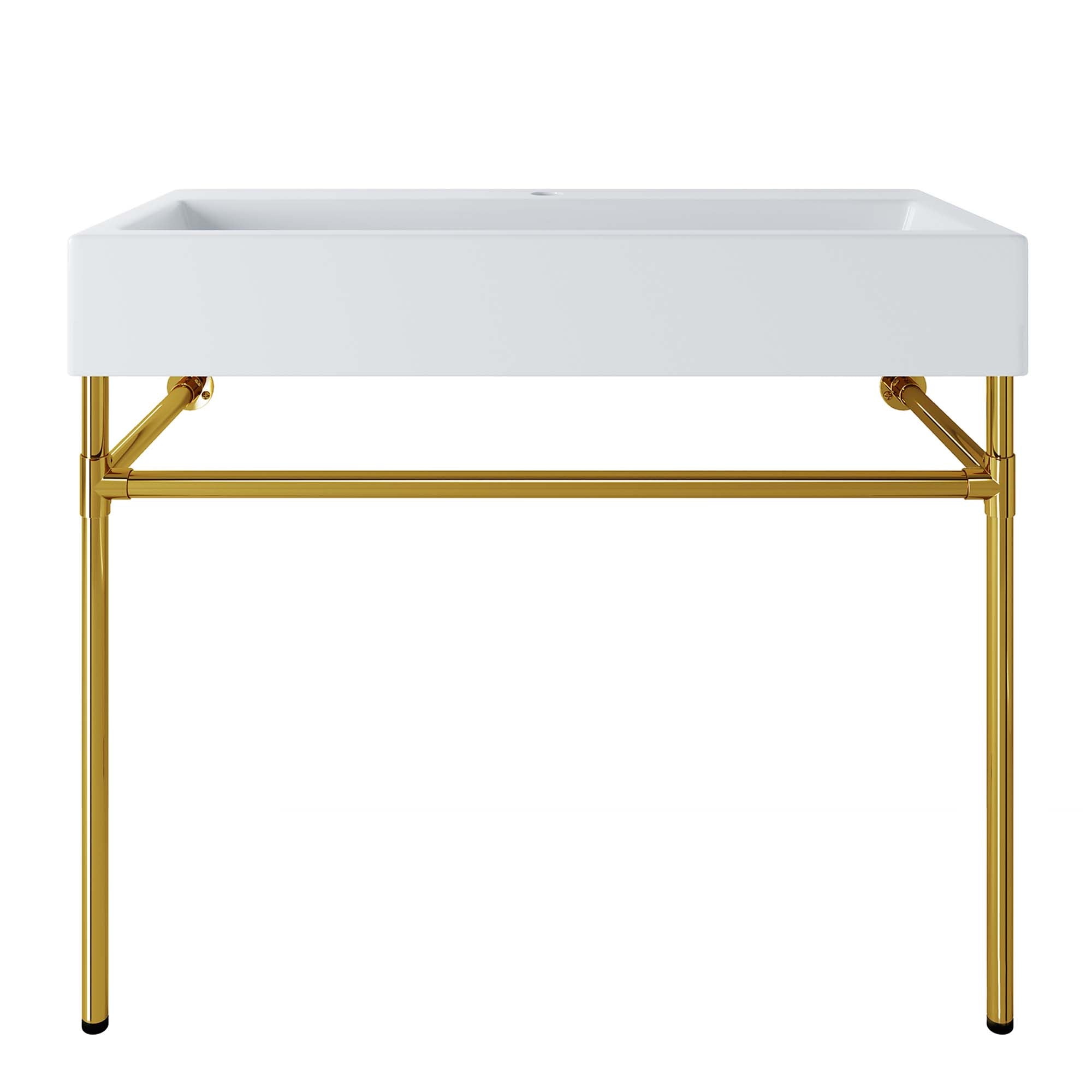 Redeem 40" Wall-Mount Gold Stainless Steel Bathroom Vanity