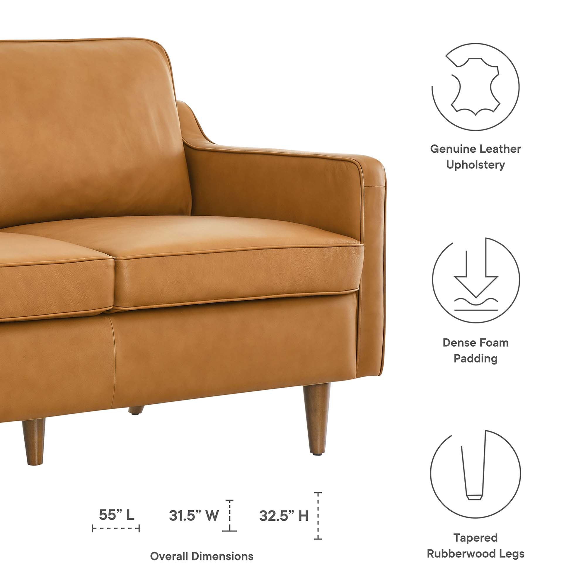 Impart Genuine Leather Loveseat