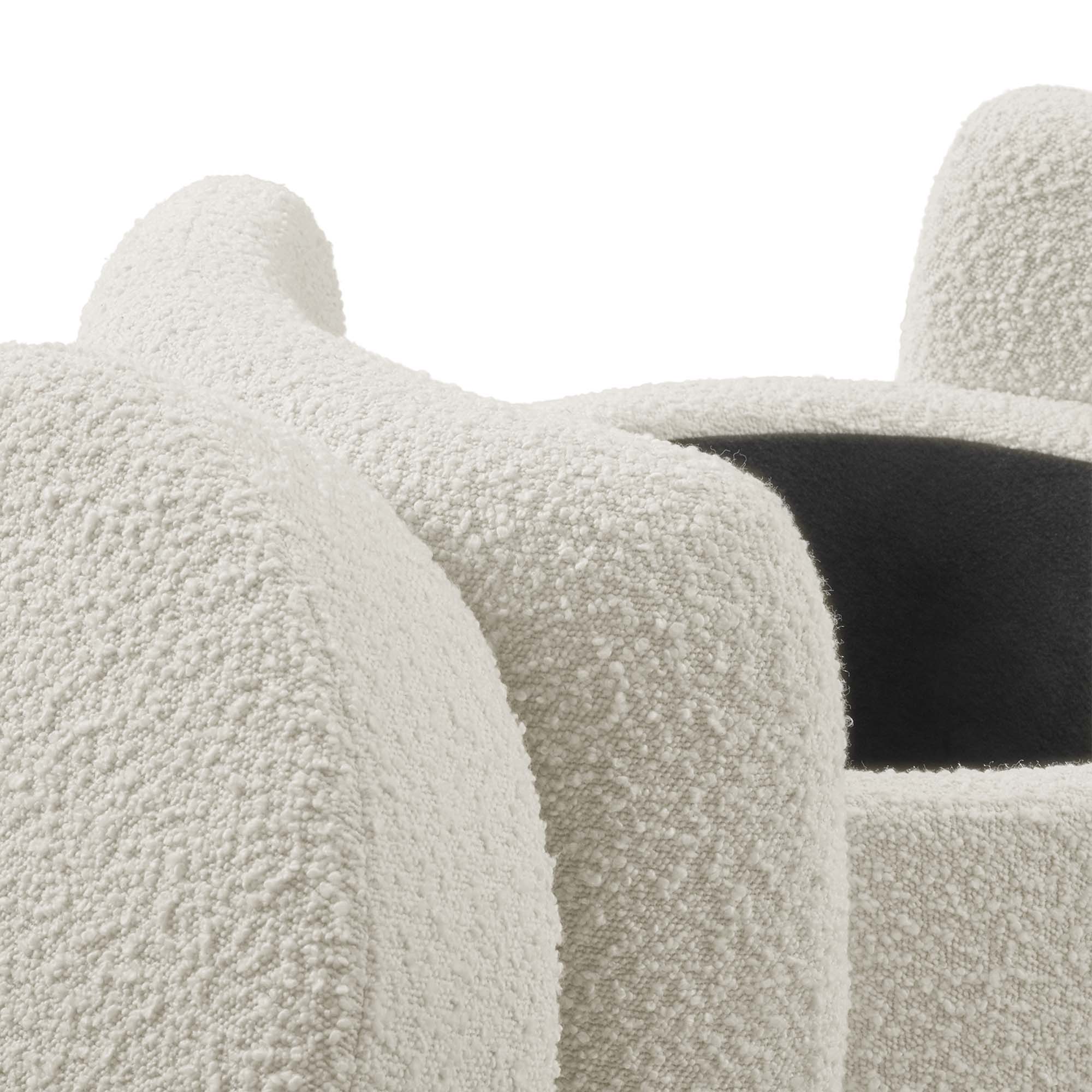 Nebula Boucle Upholstered Ottoman