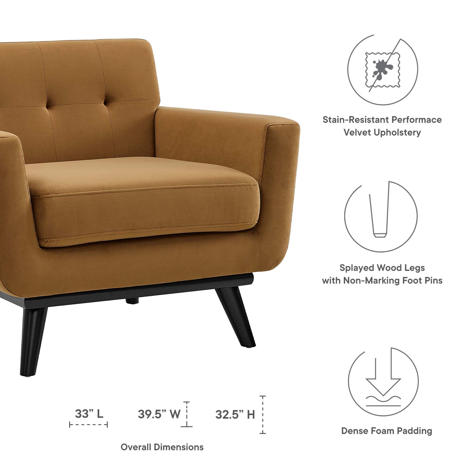 Engage Performance Velvet Armchair