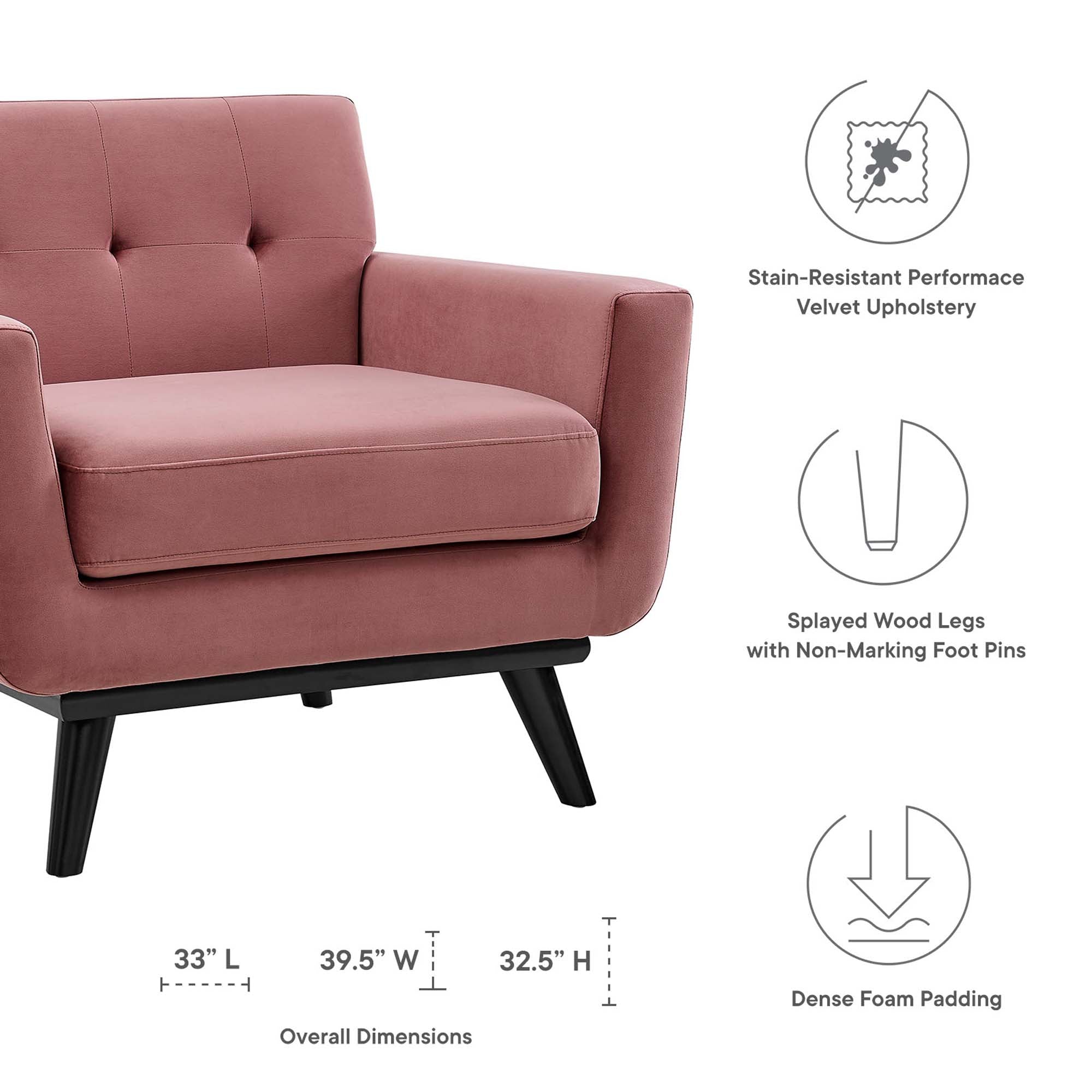 Engage Performance Velvet Armchair