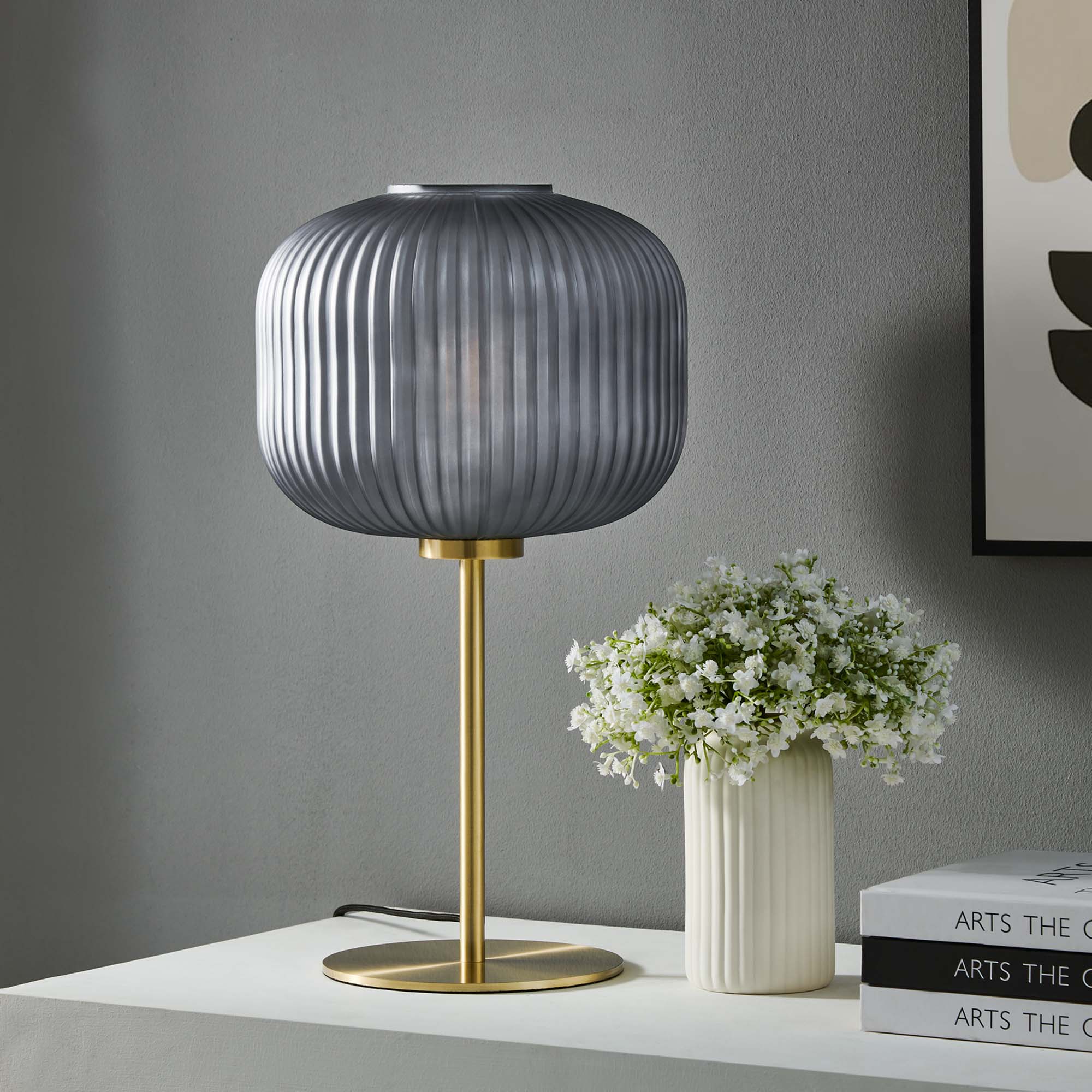 Reprise Glass Sphere Glass and Metal Table Lamp